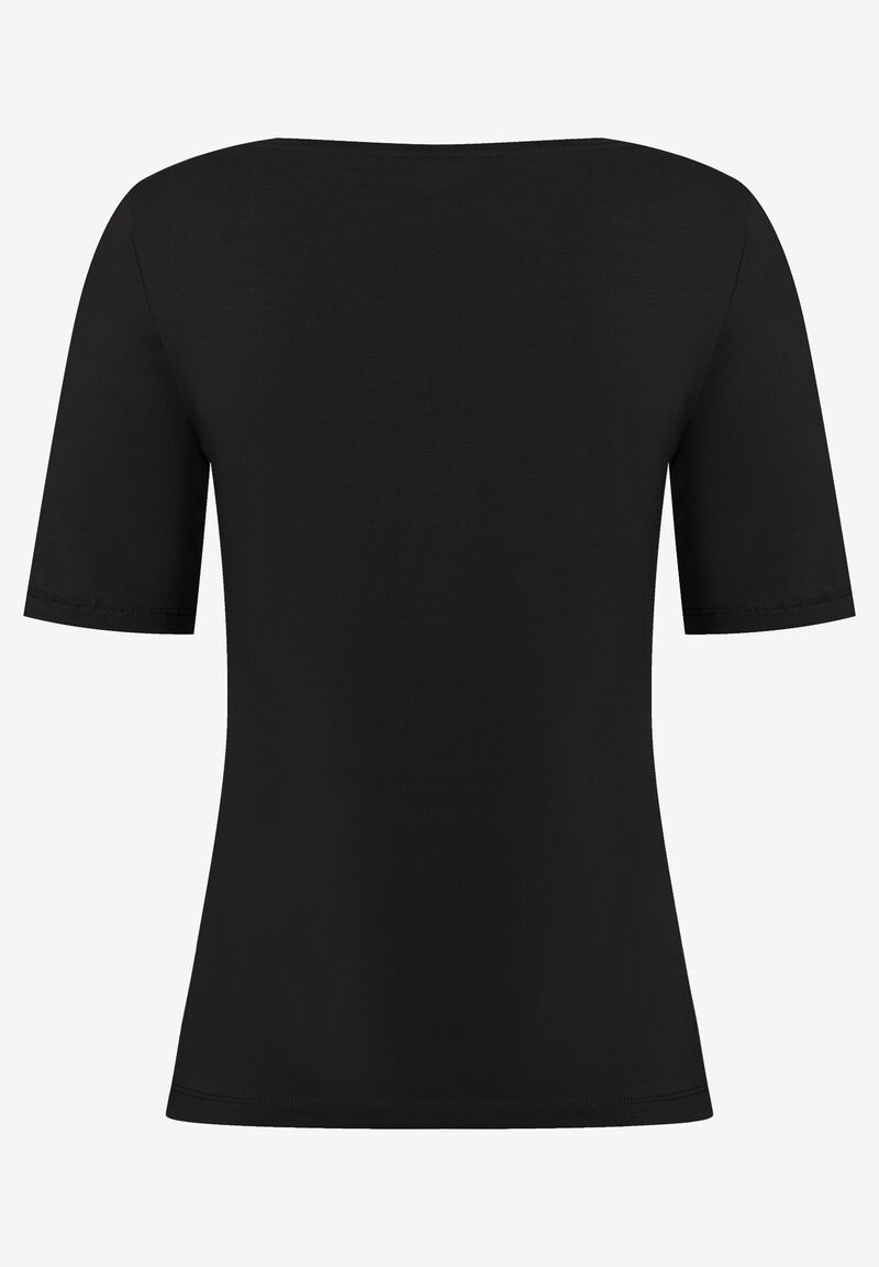 T-Shirt mit U-Boot Ausschnitt  schwarz  Sommer-Kollektion