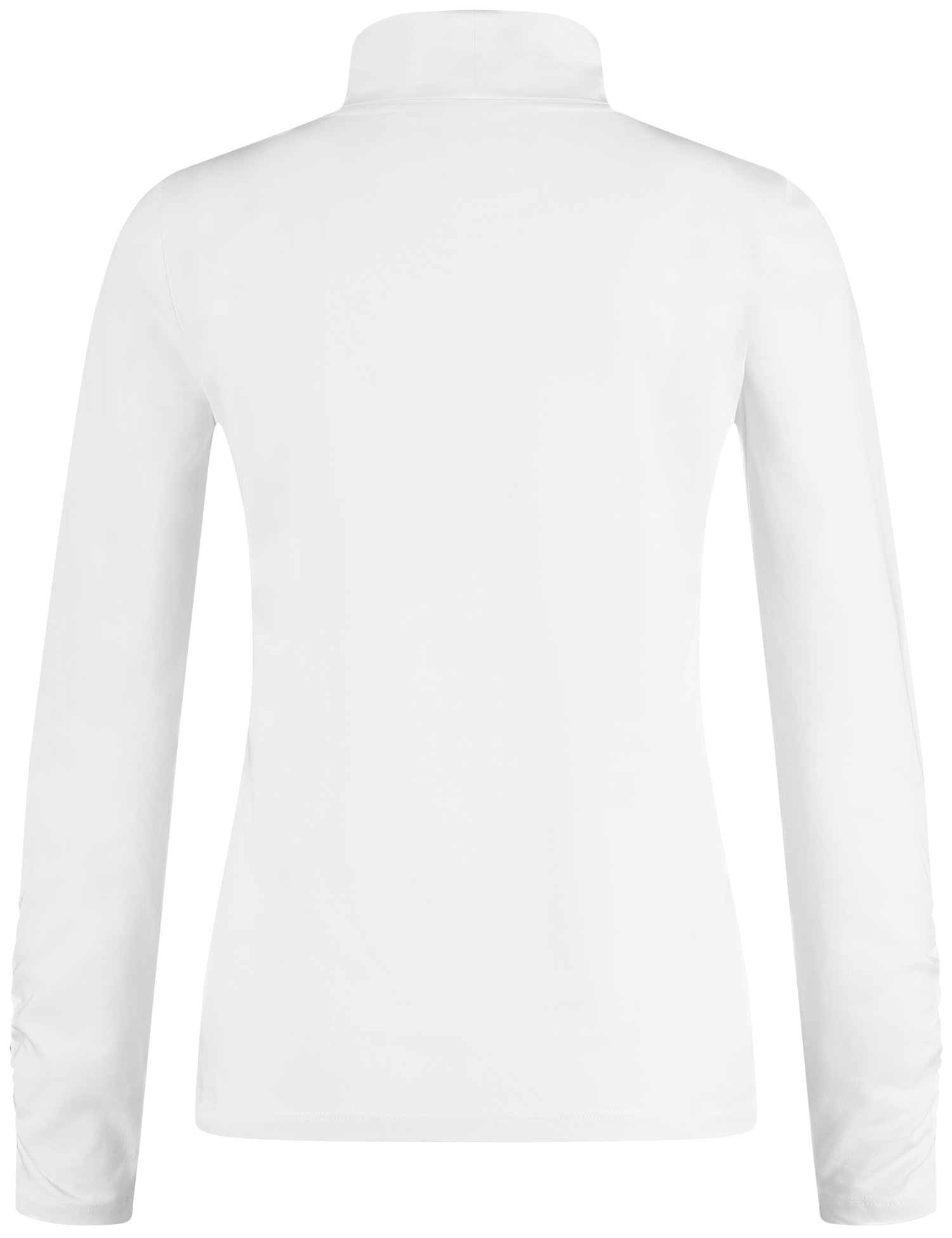 Langarmshirt mit Rollkragen und Raffung am Ärmel