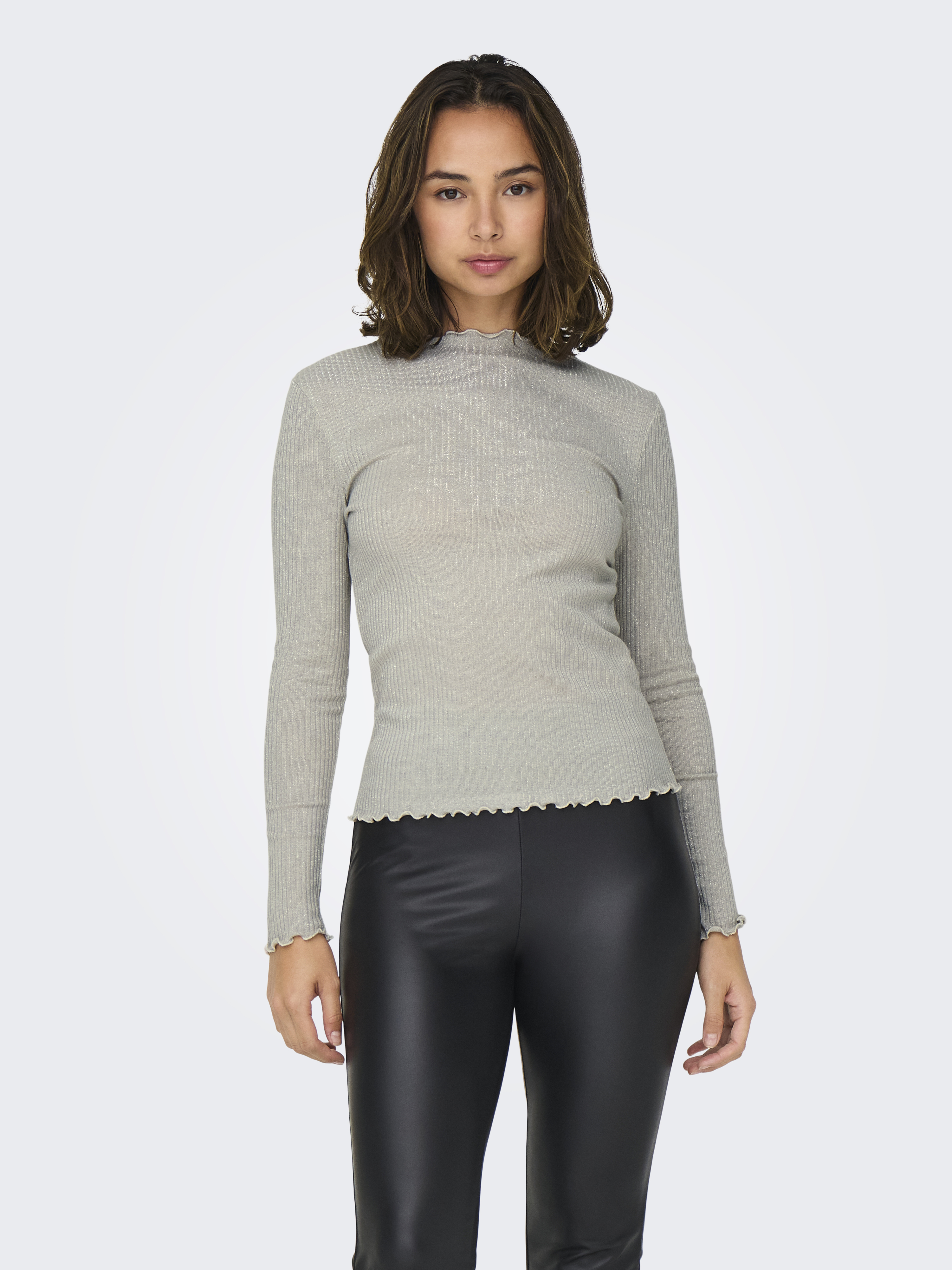 ONLIDOL LIFE L/S O-NECK GLITTER TOP JRS