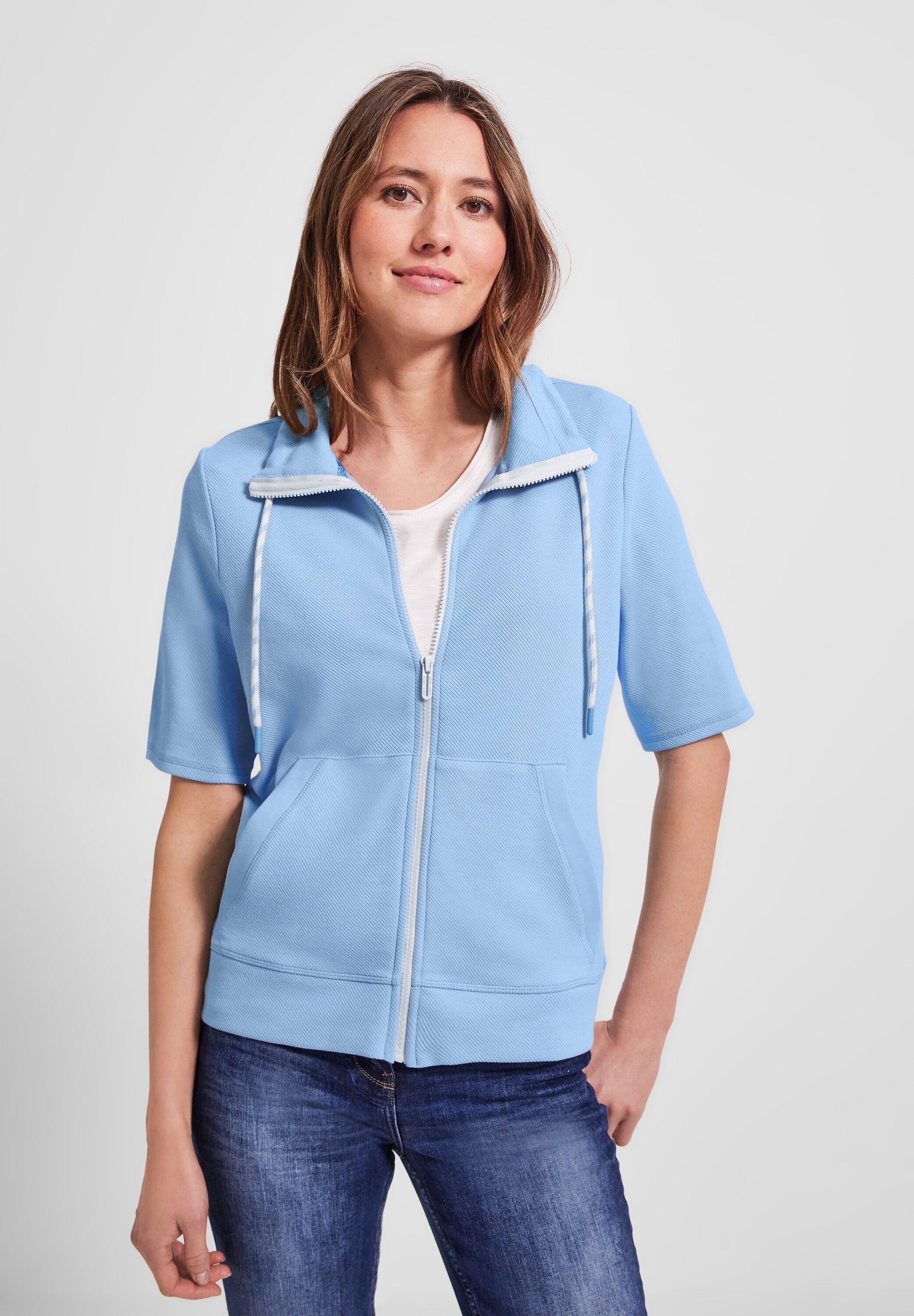 Kurzarm Sweatjacke