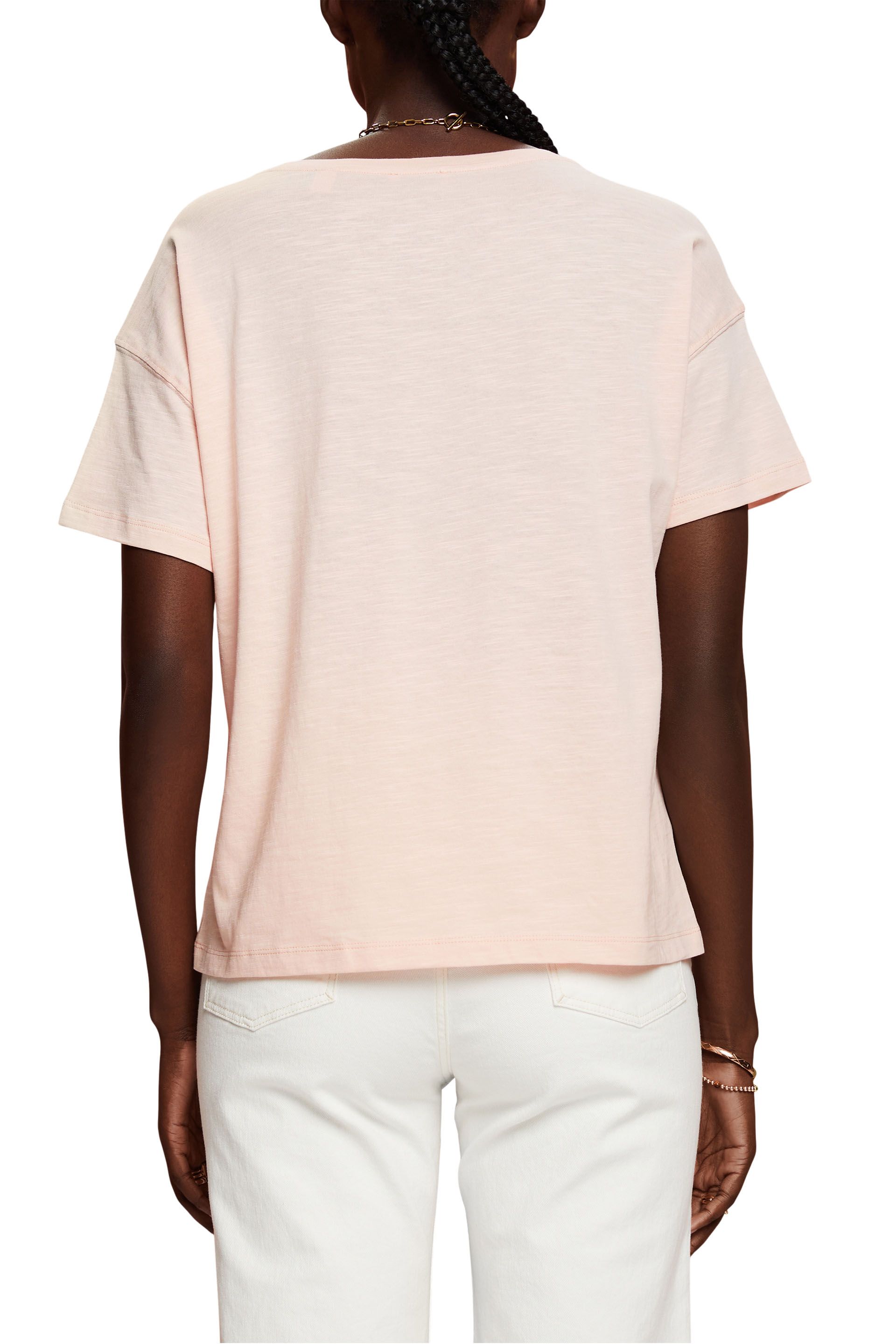 T-Shirt mit Spitzenbändern, 100 % Baumwolle