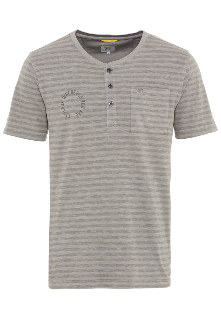 Kurzarm T-Shirt mit Henley-Kragen