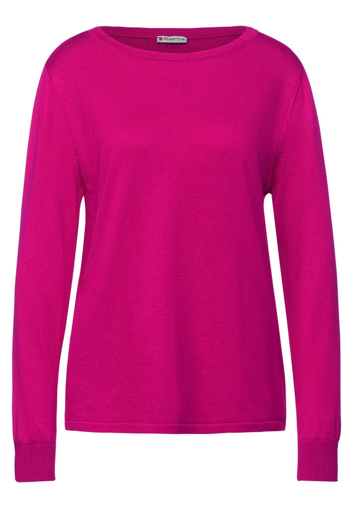 Pullover mit U-Boot Kragen