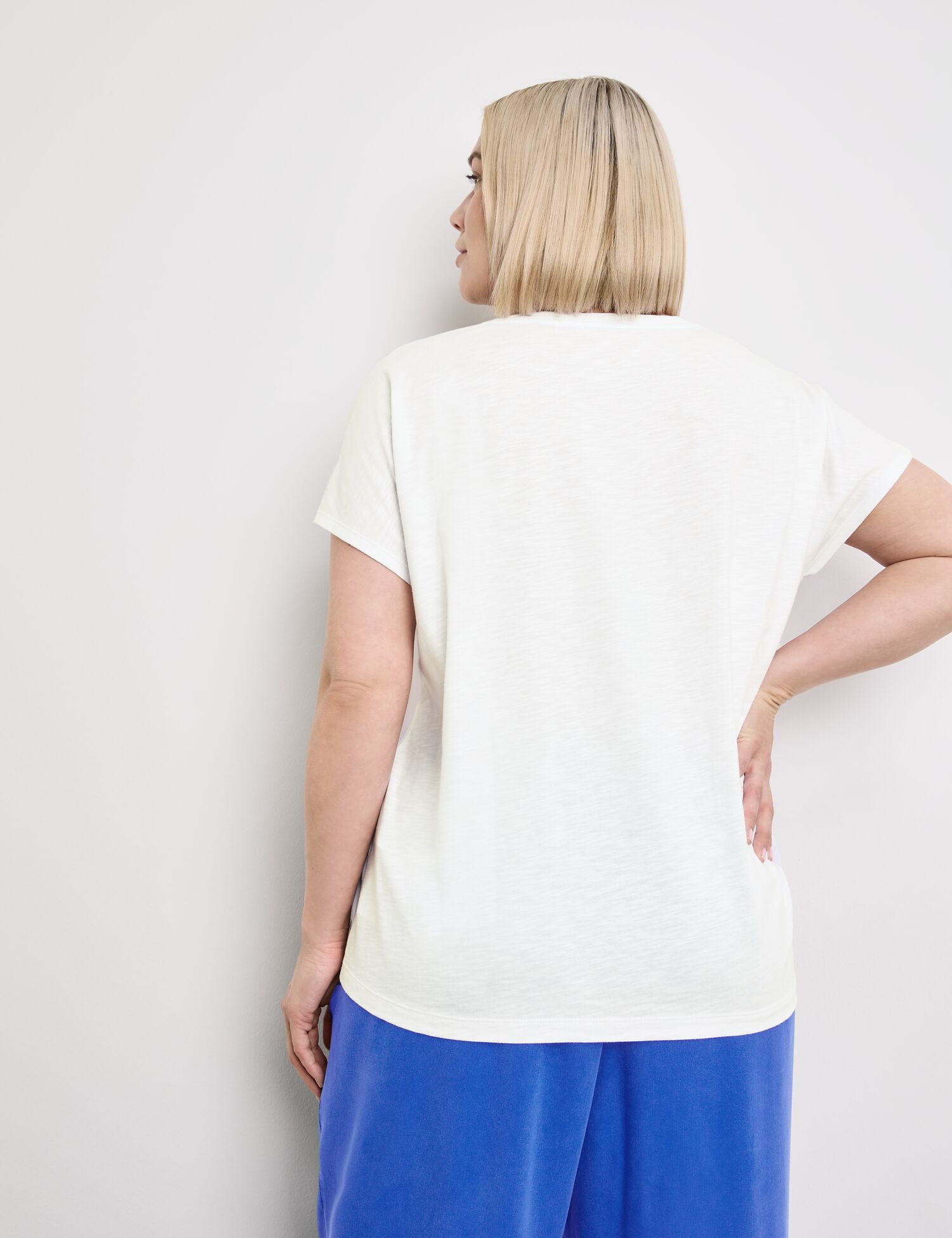 Blusenshirt mit Material-Mix