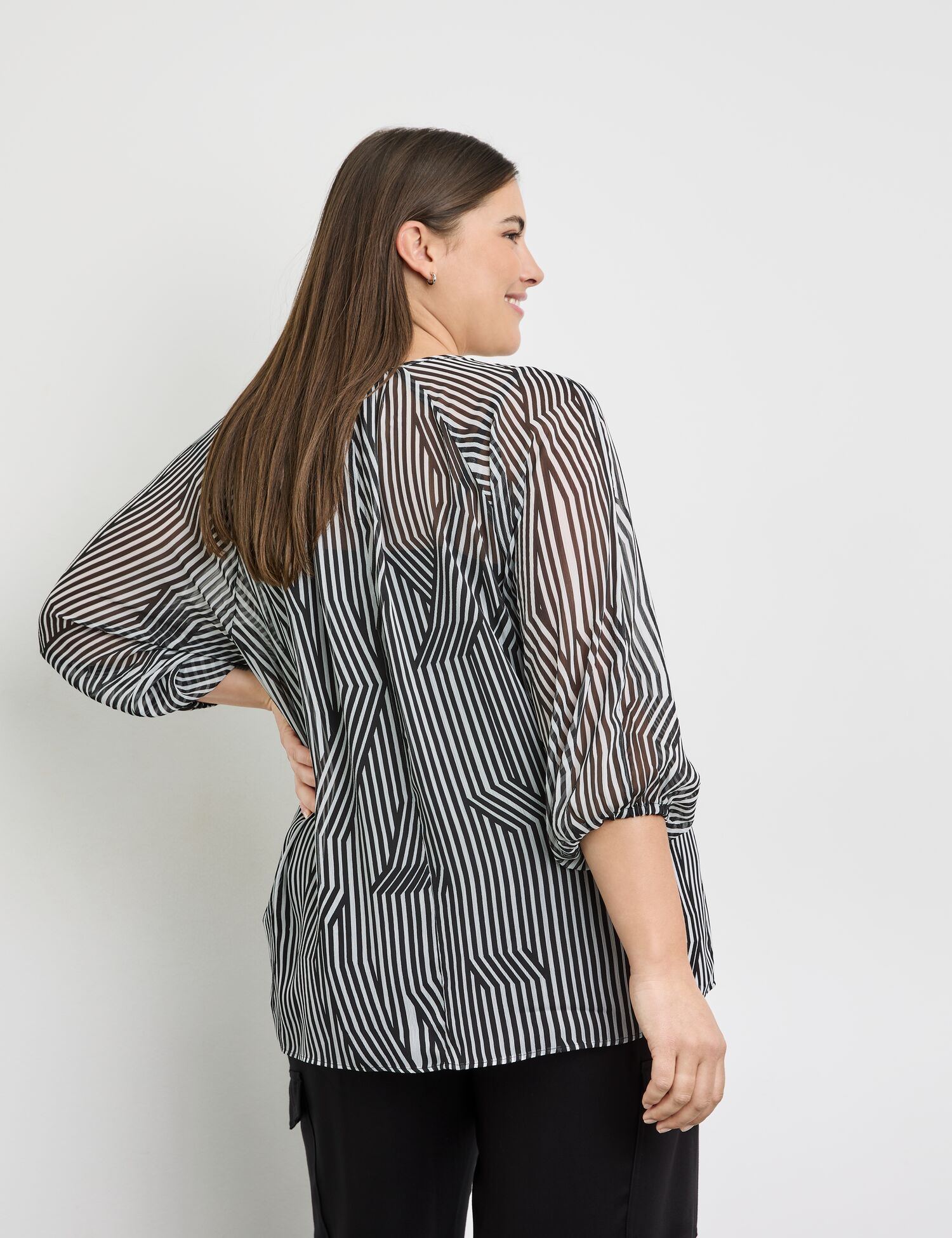 Chiffonbluse mit 3/4 Arm