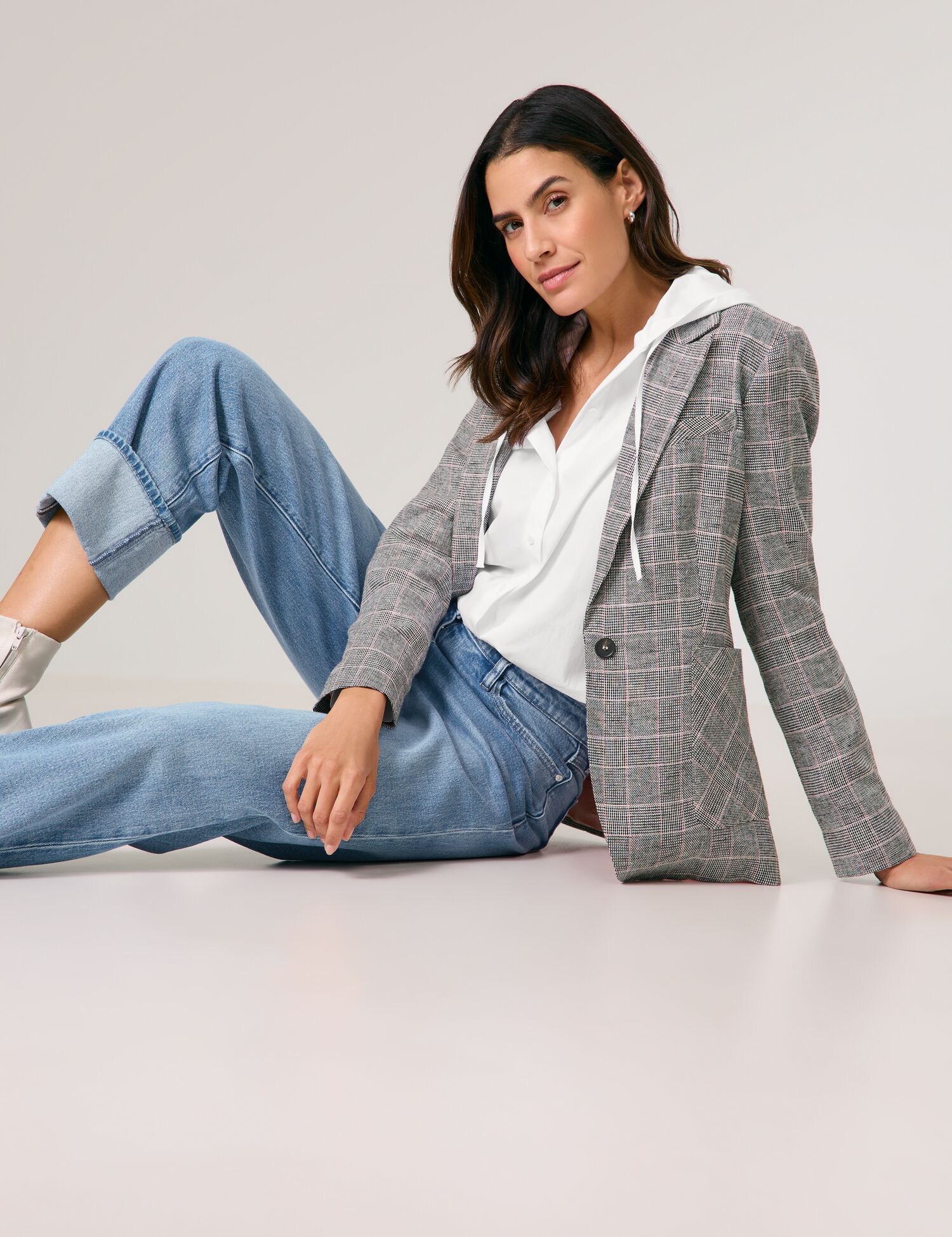 7/8 Jeans mit breitem Saumaufschlag