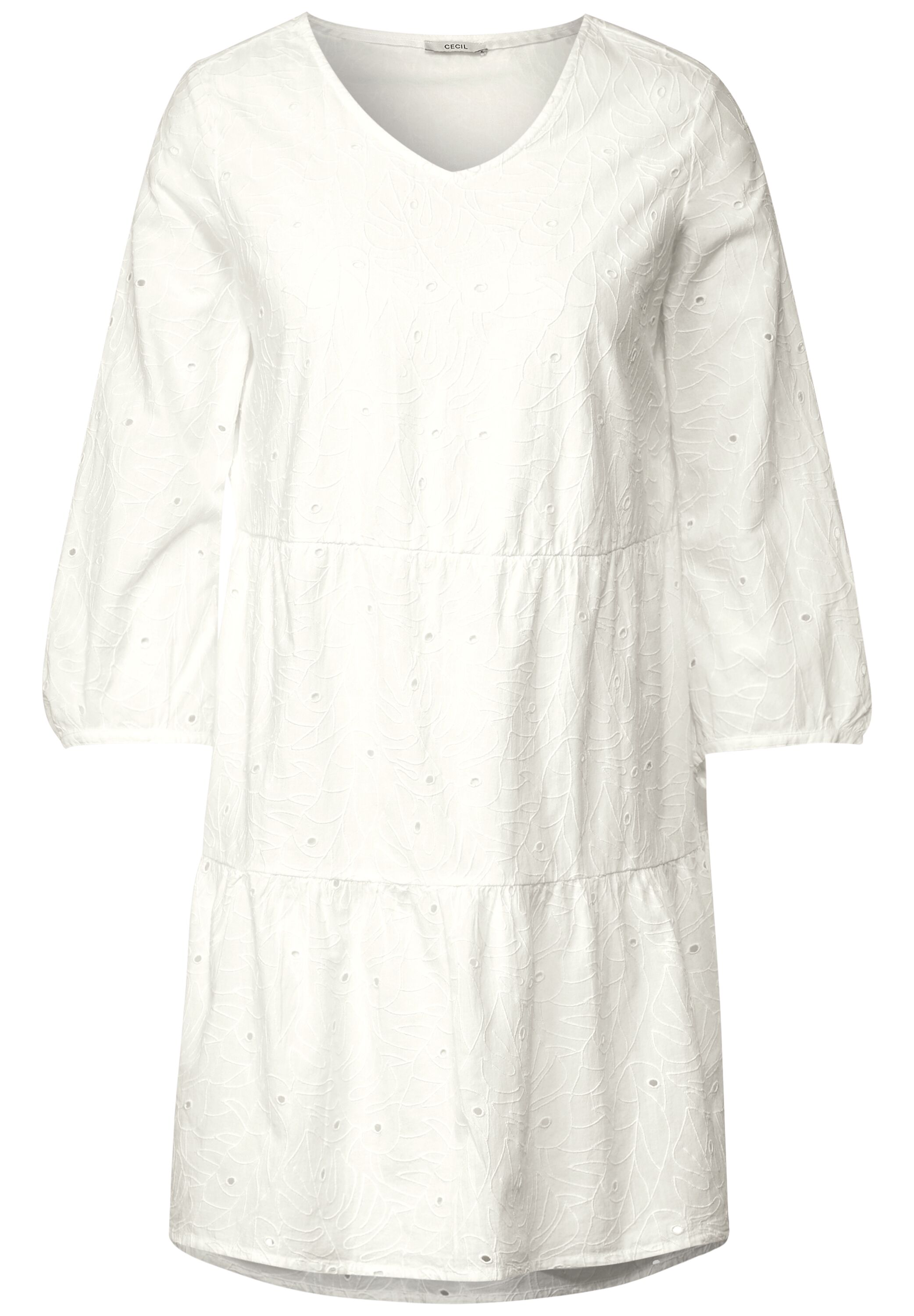 Stickerei Kleid mit Volants