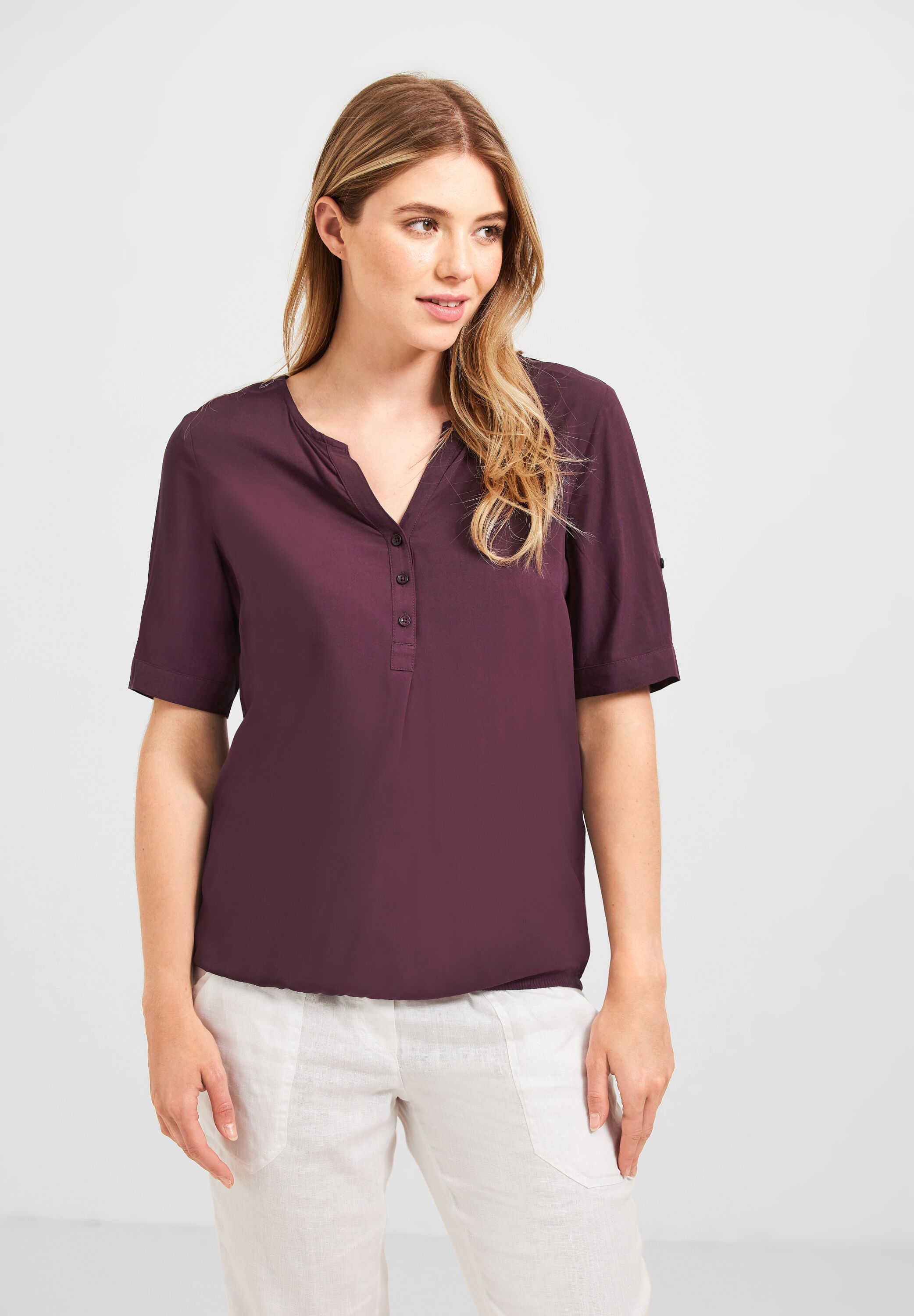 Unifarbene Basic Bluse