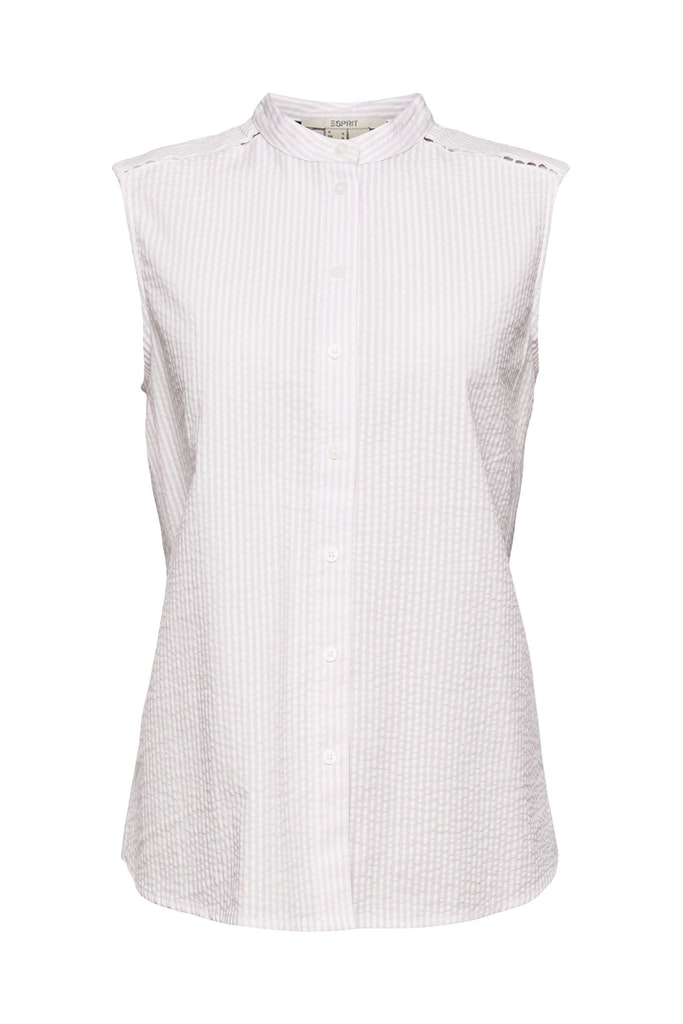 Kurzärmelige Bluse mit Längsstreifen