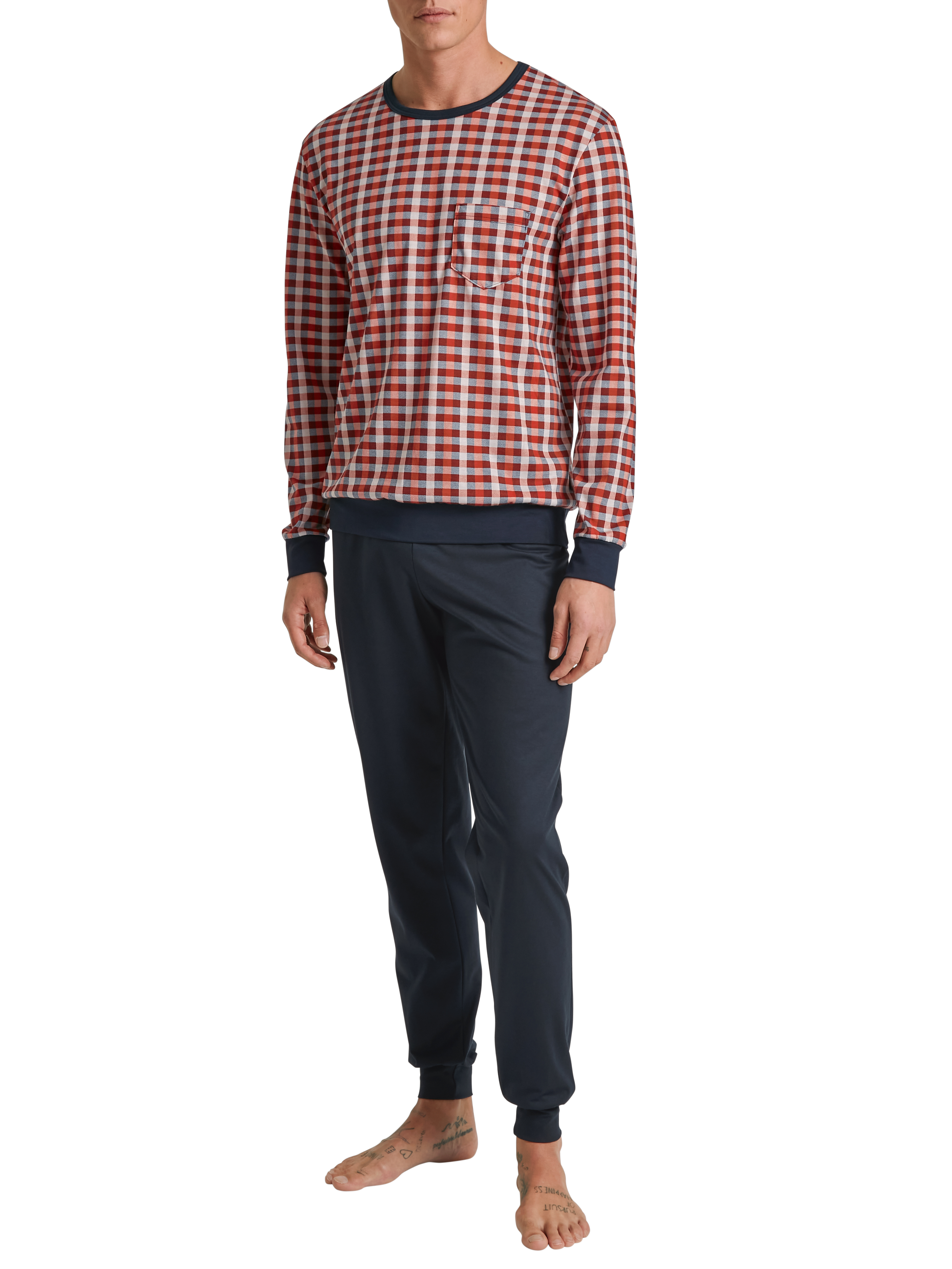 HERREN Pyjama mit Bündchen