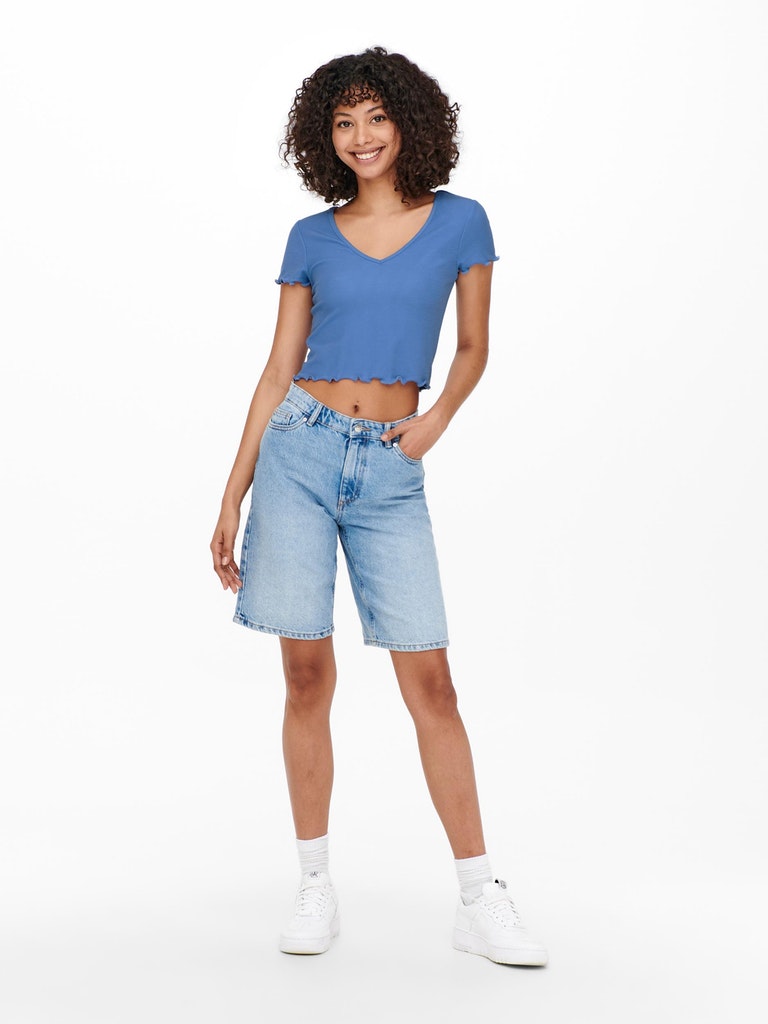 ONLKIKA S/S V-NECK TOP JRS