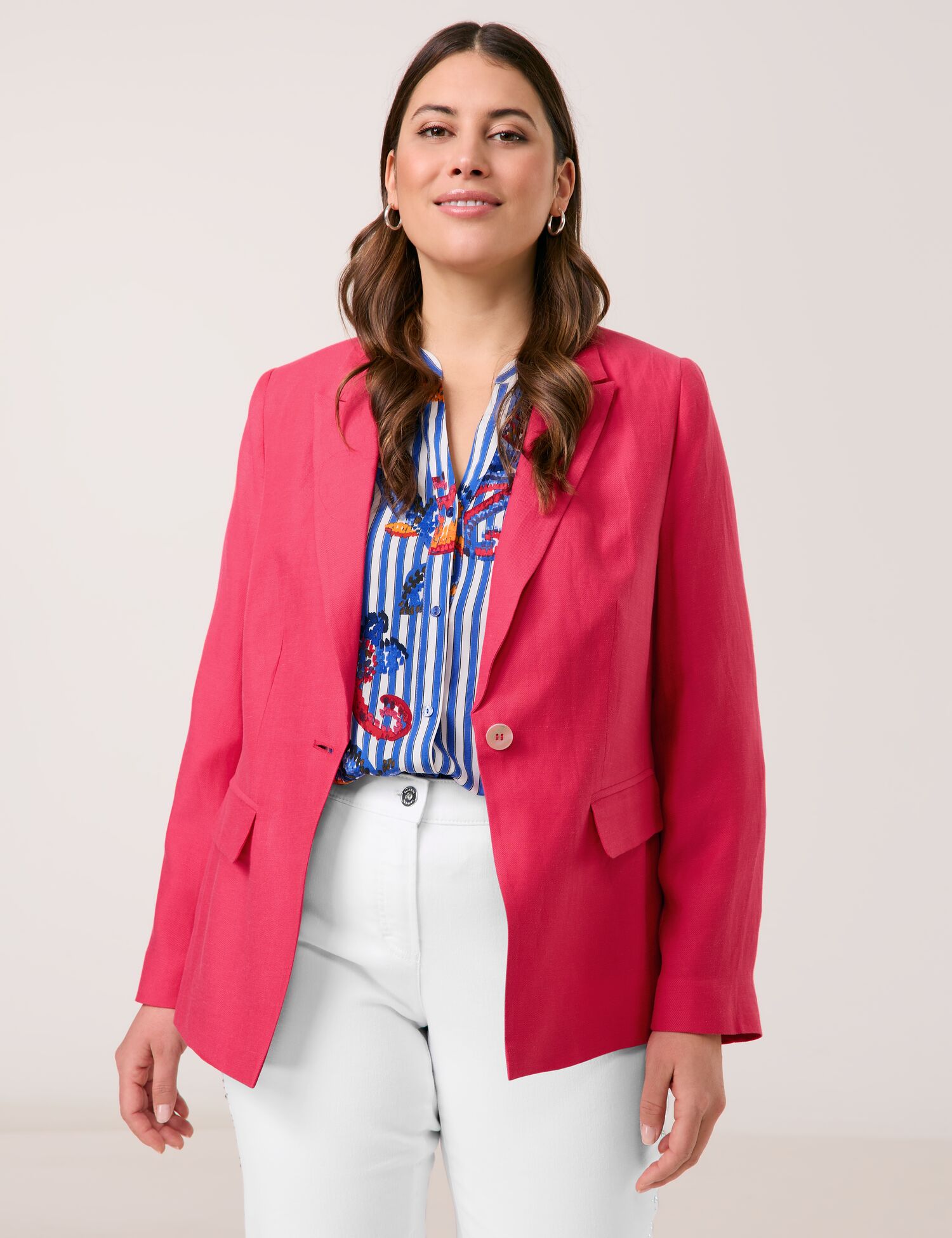 Blazer aus Viskose-Leinen-Mix