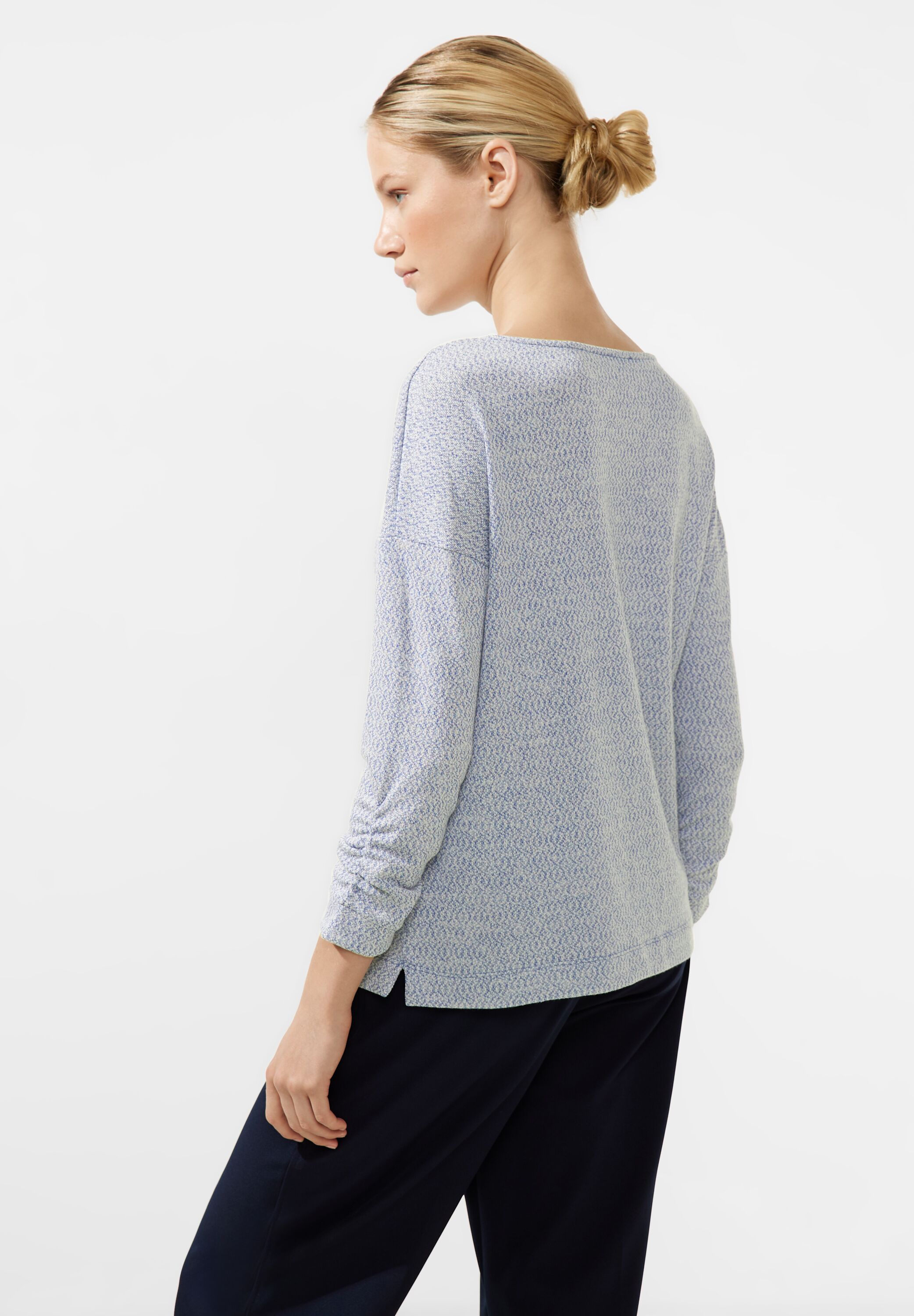 Melangeshirt mit Raffung