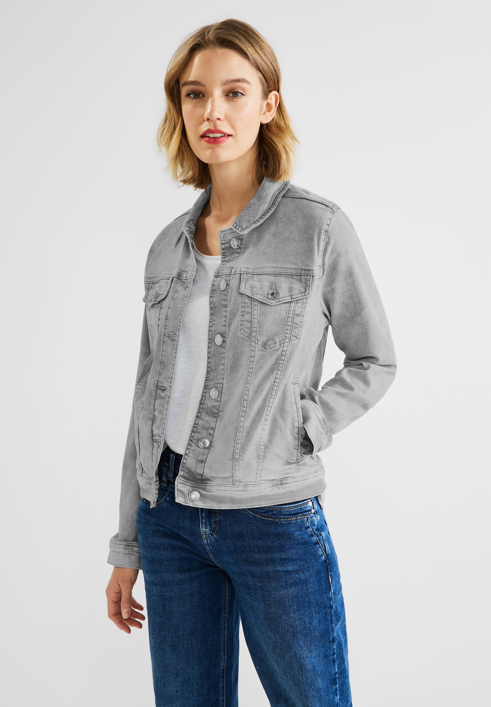 Graue Jeansjacke