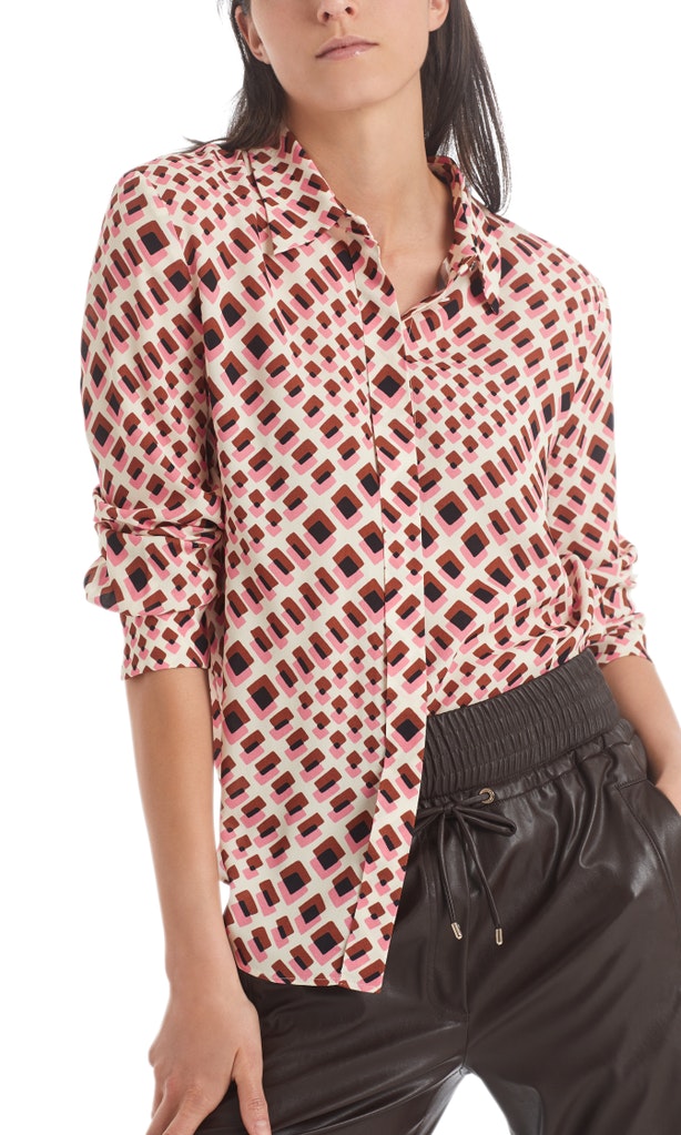 Crêpe-Bluse mit Grafikmuster