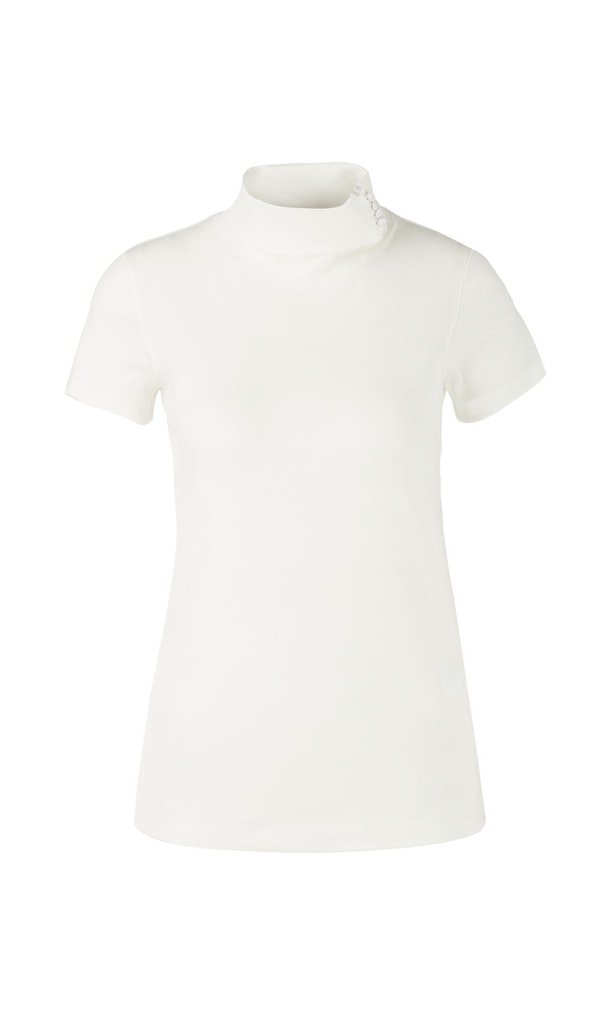 Jersey-T-Shirt mit Rollkragen