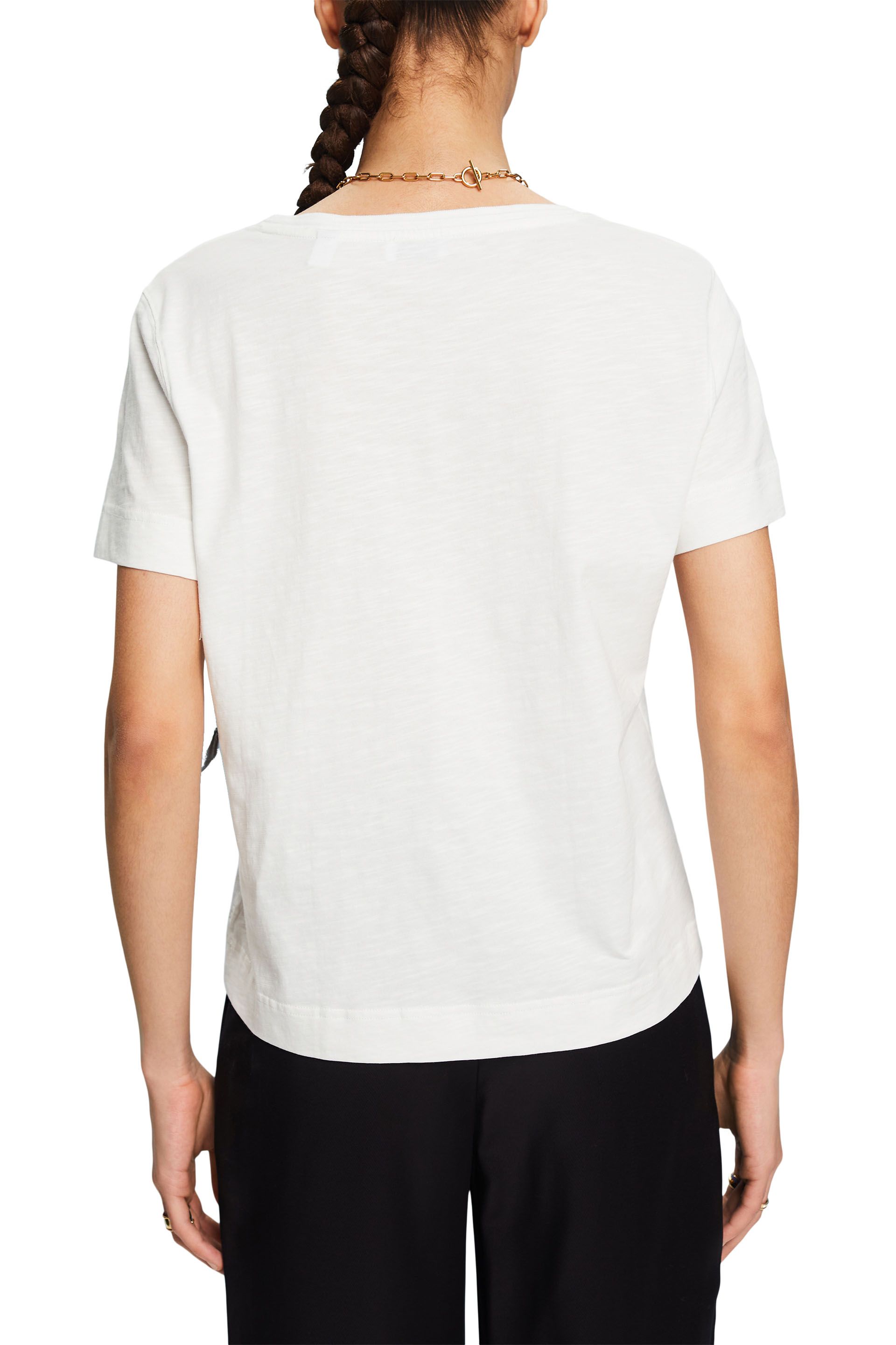 Jersey-T-Shirt mit V-Ausschnitt