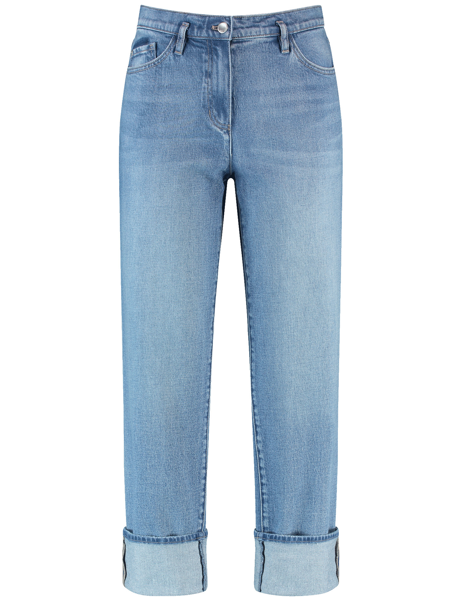 7/8 Jeans mit breitem Saumaufschlag