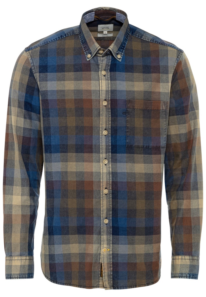 Langarm Hemd mit Button-Down-Kragen