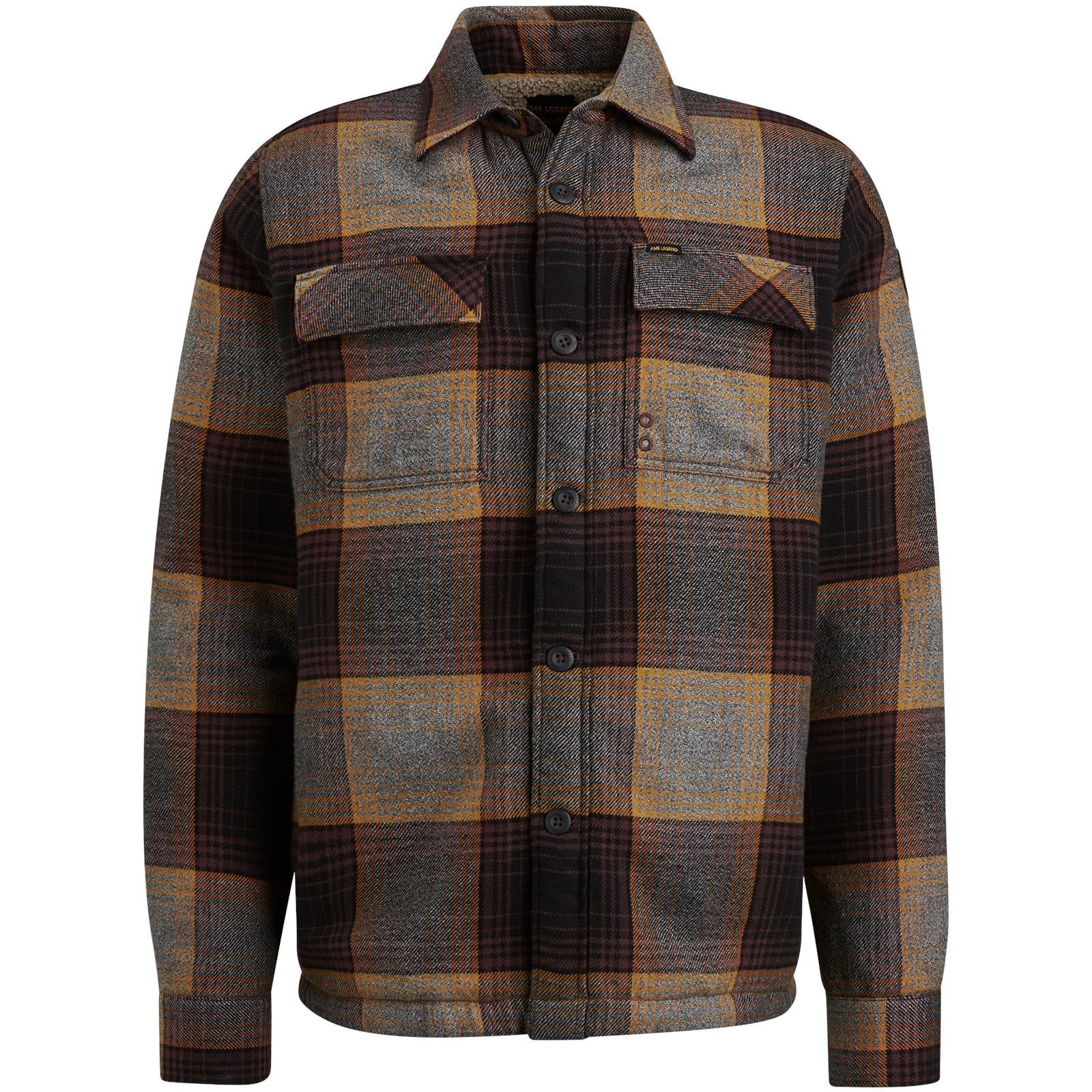 Long Sleeve Shirt Flanel Yarndyed Check with Fur