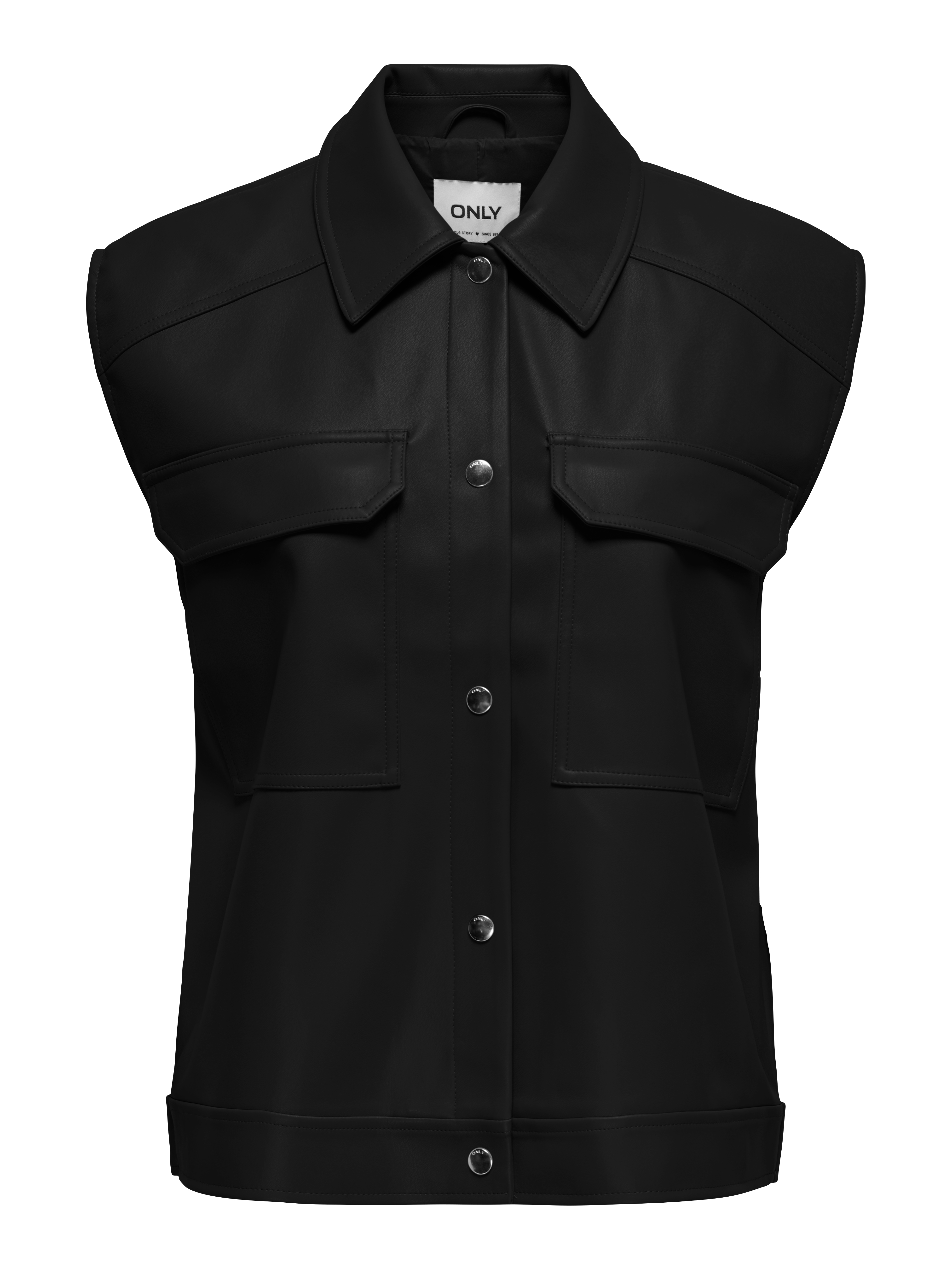 ONLSARAMY FAUX LEATHER WAISTCOAT OY OTW