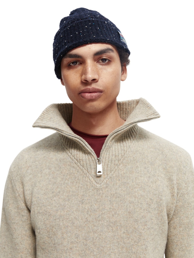 Wool-blend half-zip pullover