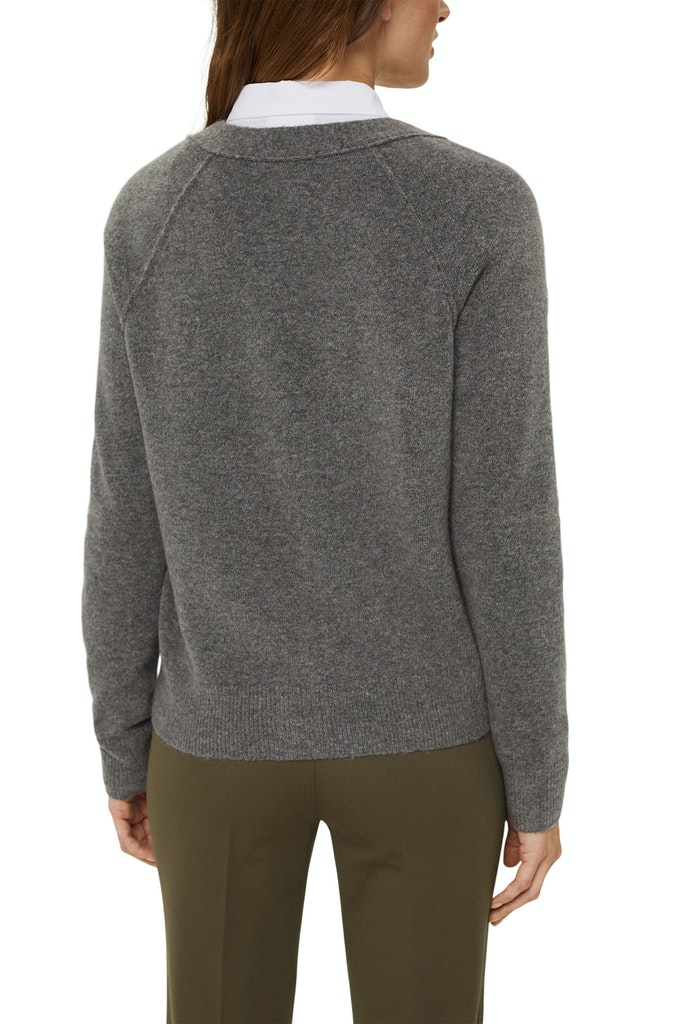 Mit Wolle: V-Neck Cardigan