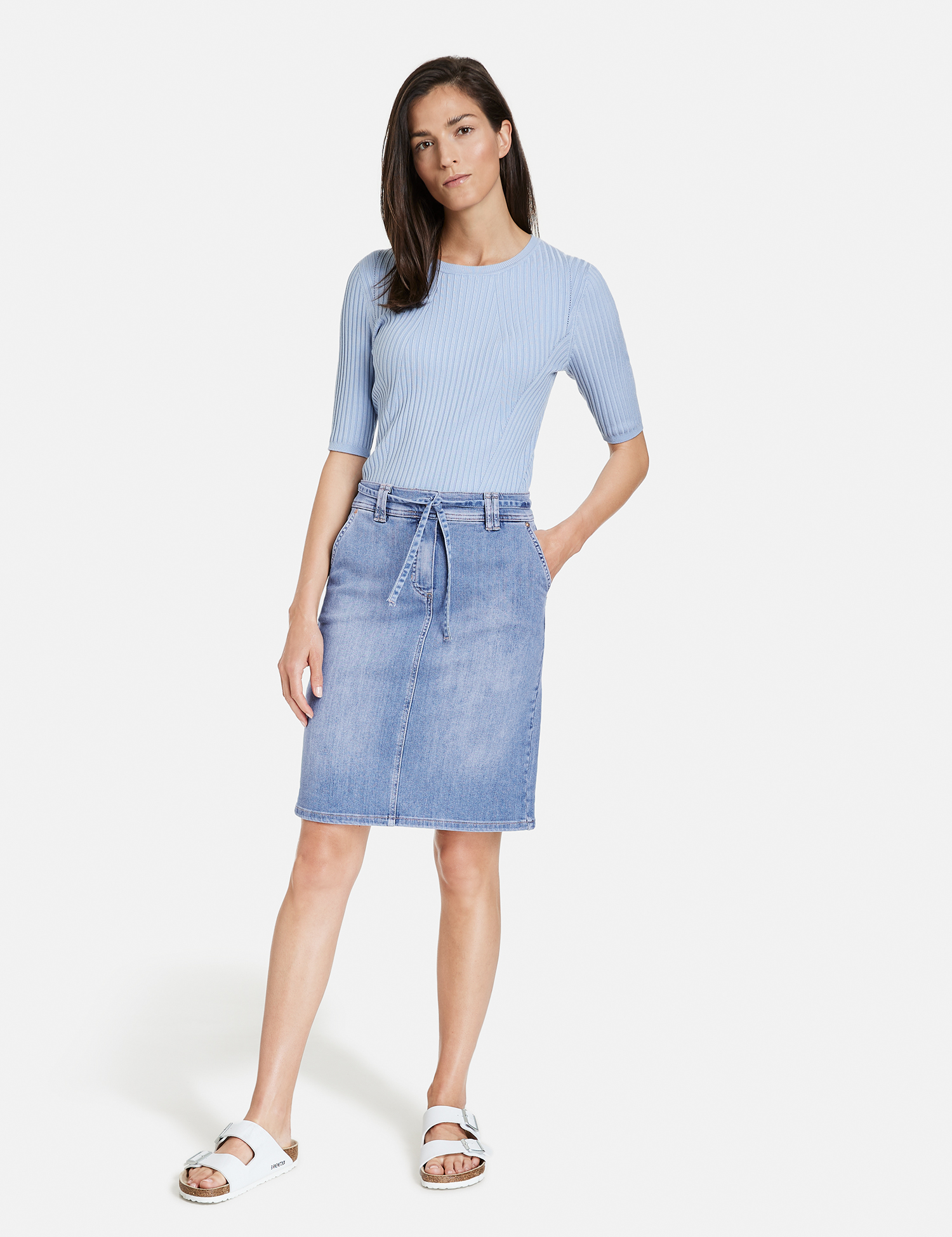 Jeansrock mit Washed-Out Effekt