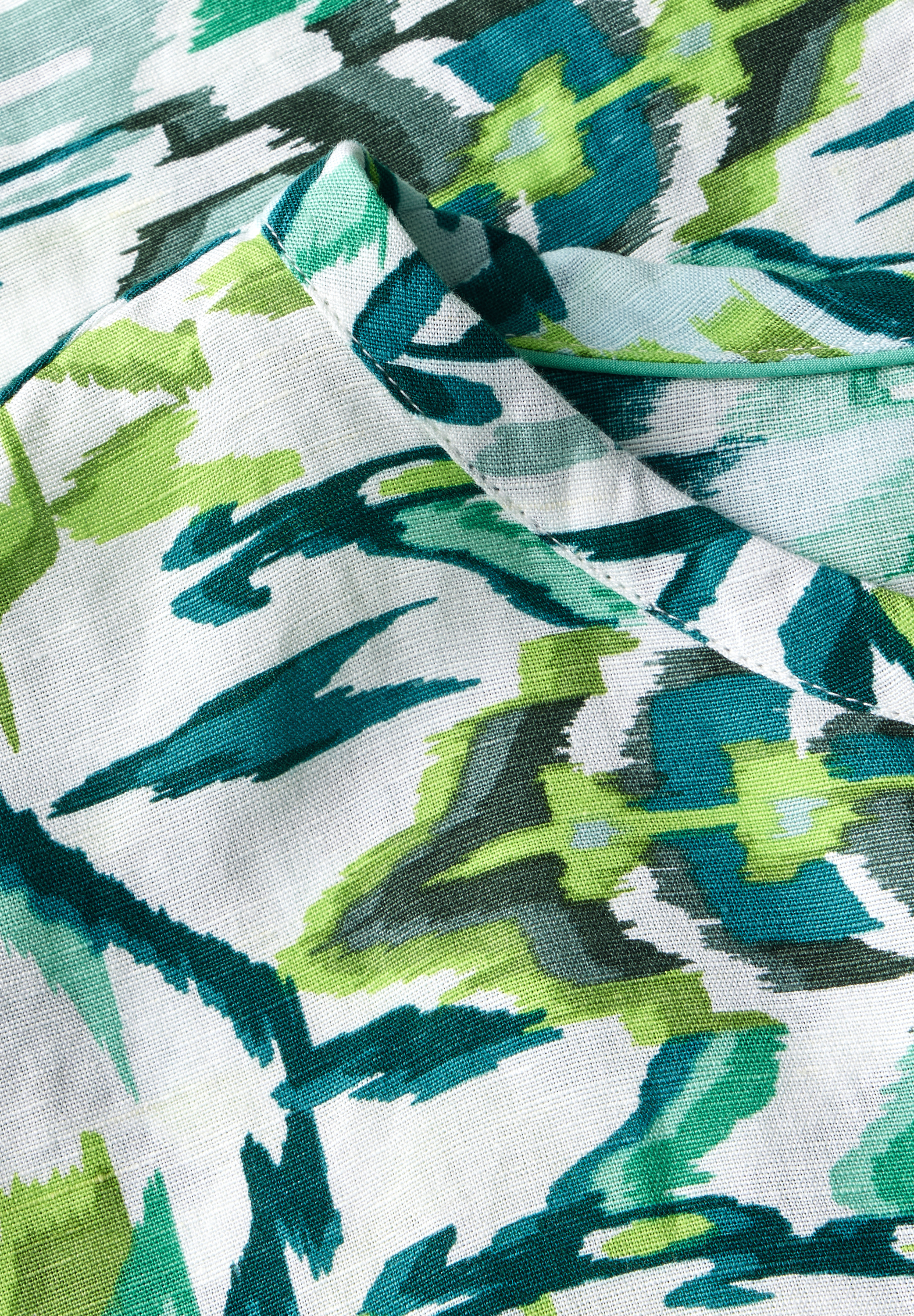 Gemusterte Leinenmix Bluse