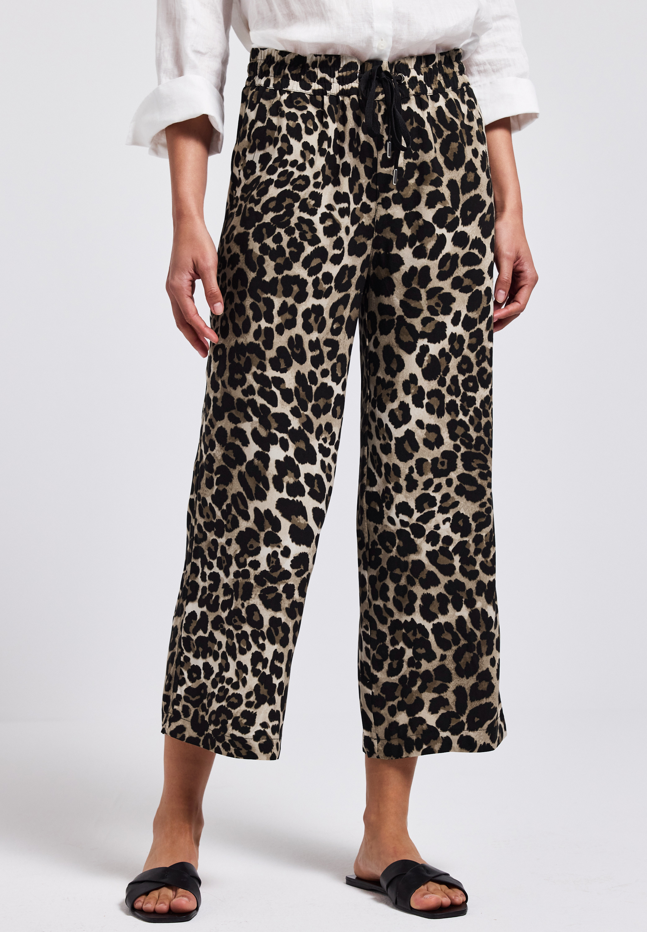 Gemusterte Wide Leg Hose