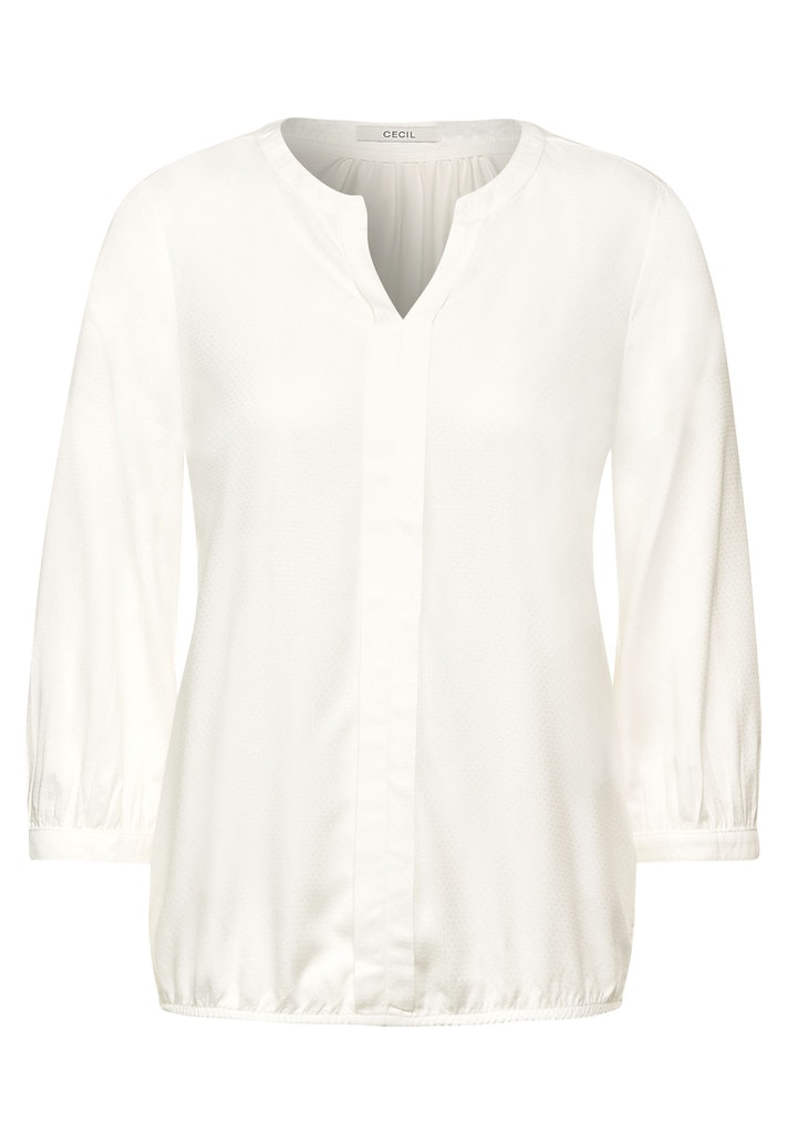 Dobby Bluse in Unifarbe