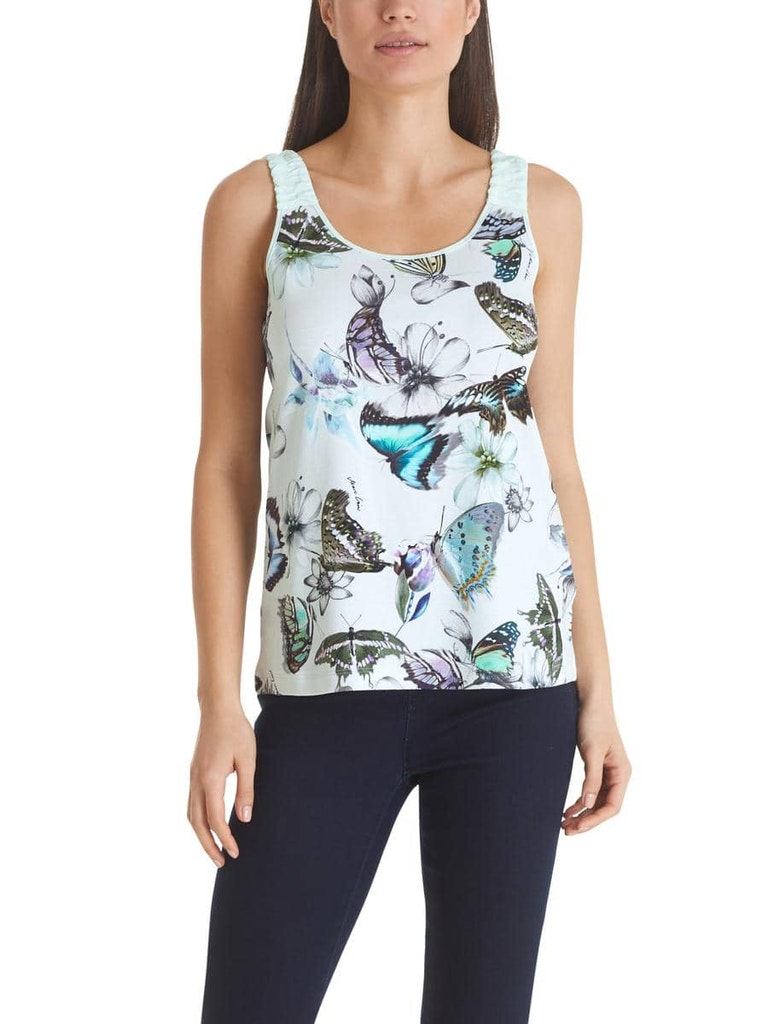 Tanktop mit floralem Butterfly-Print