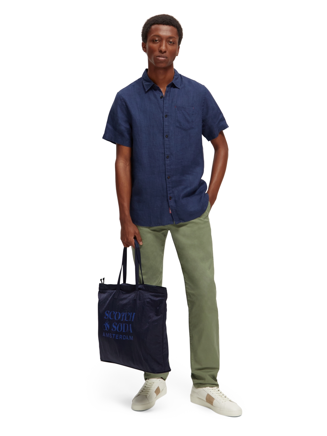 Short sleeve linen shirt