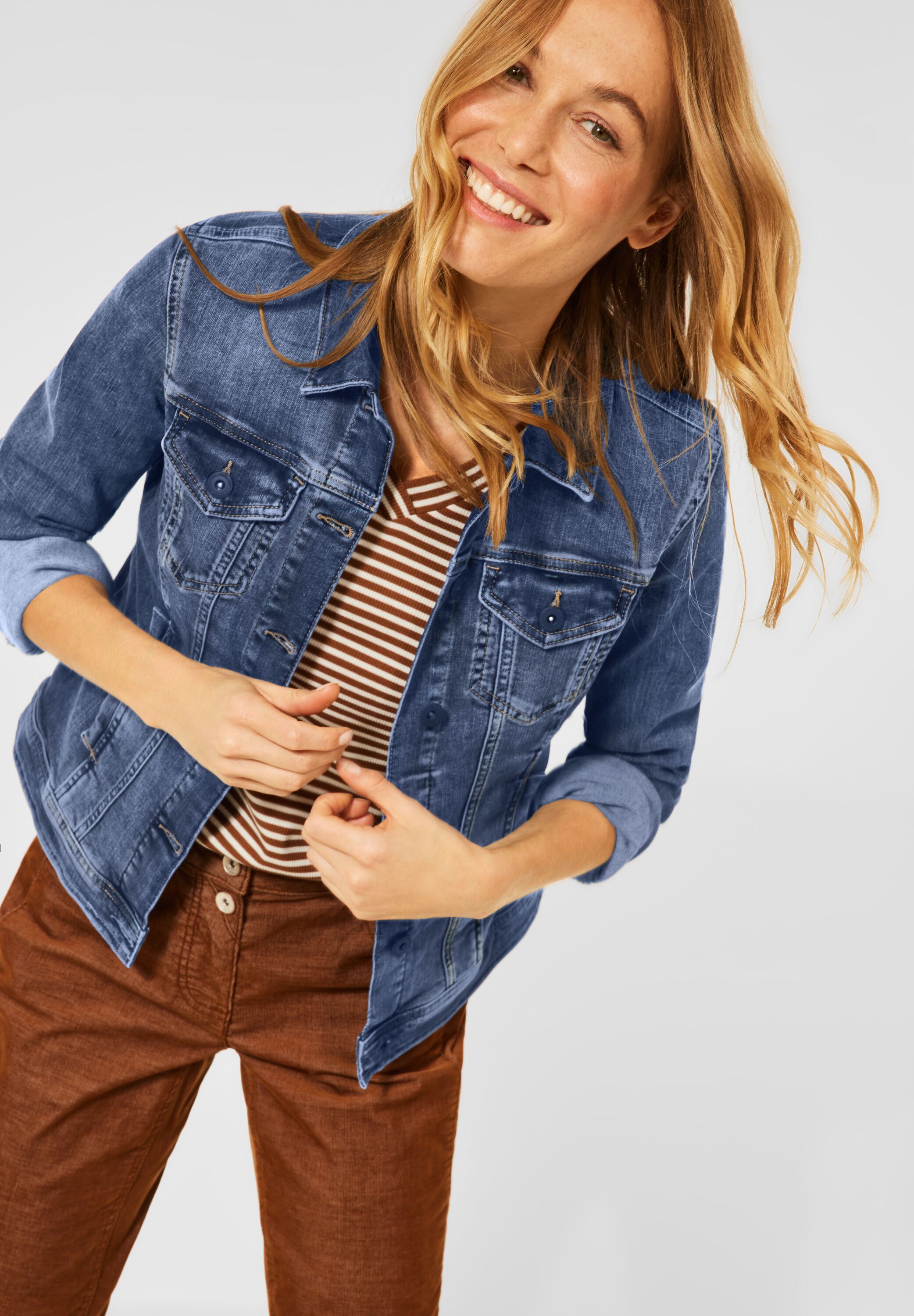 Denim Jacke in Mittelblau