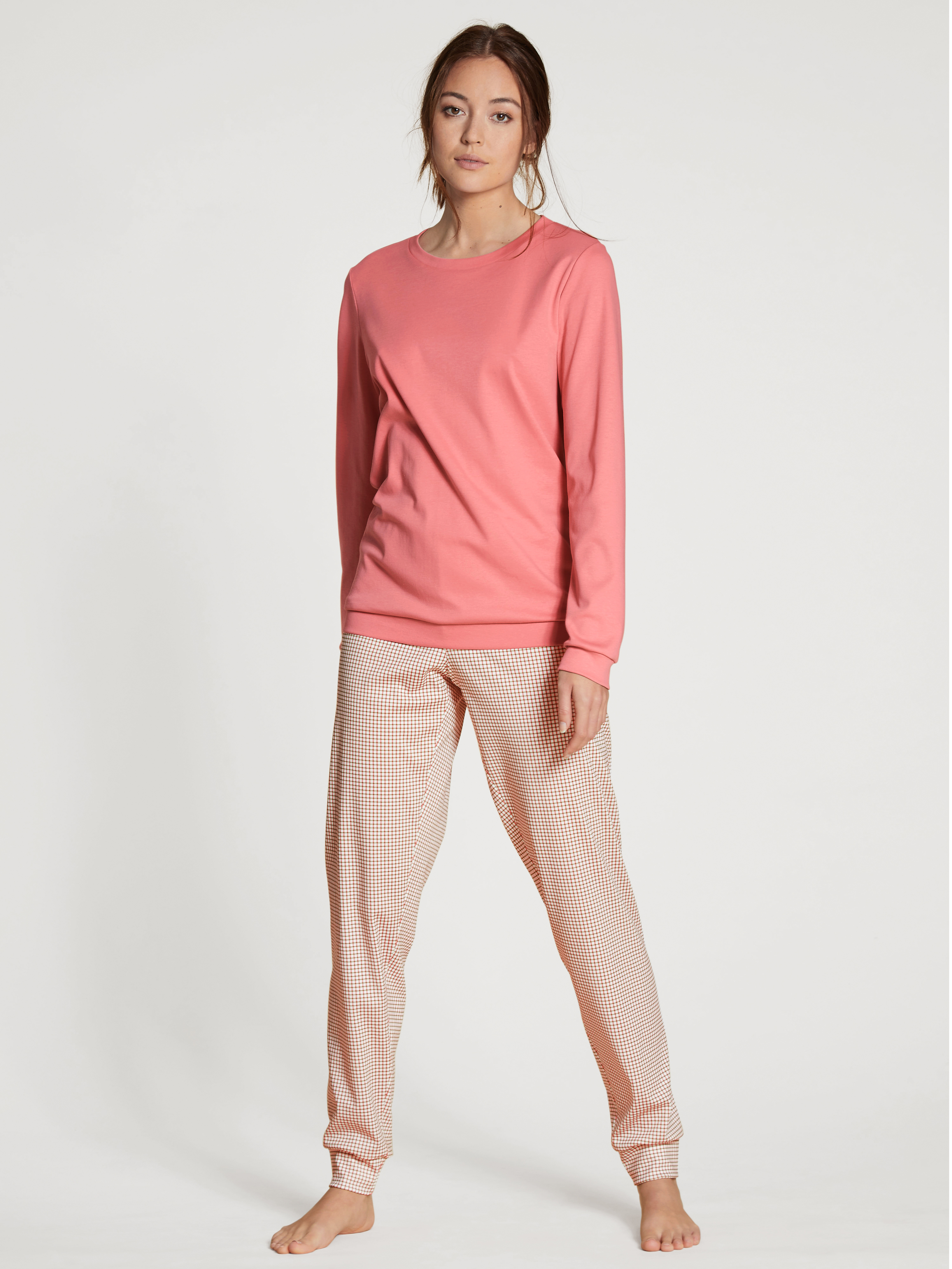 DAMEN Pyjama mit Bündchen