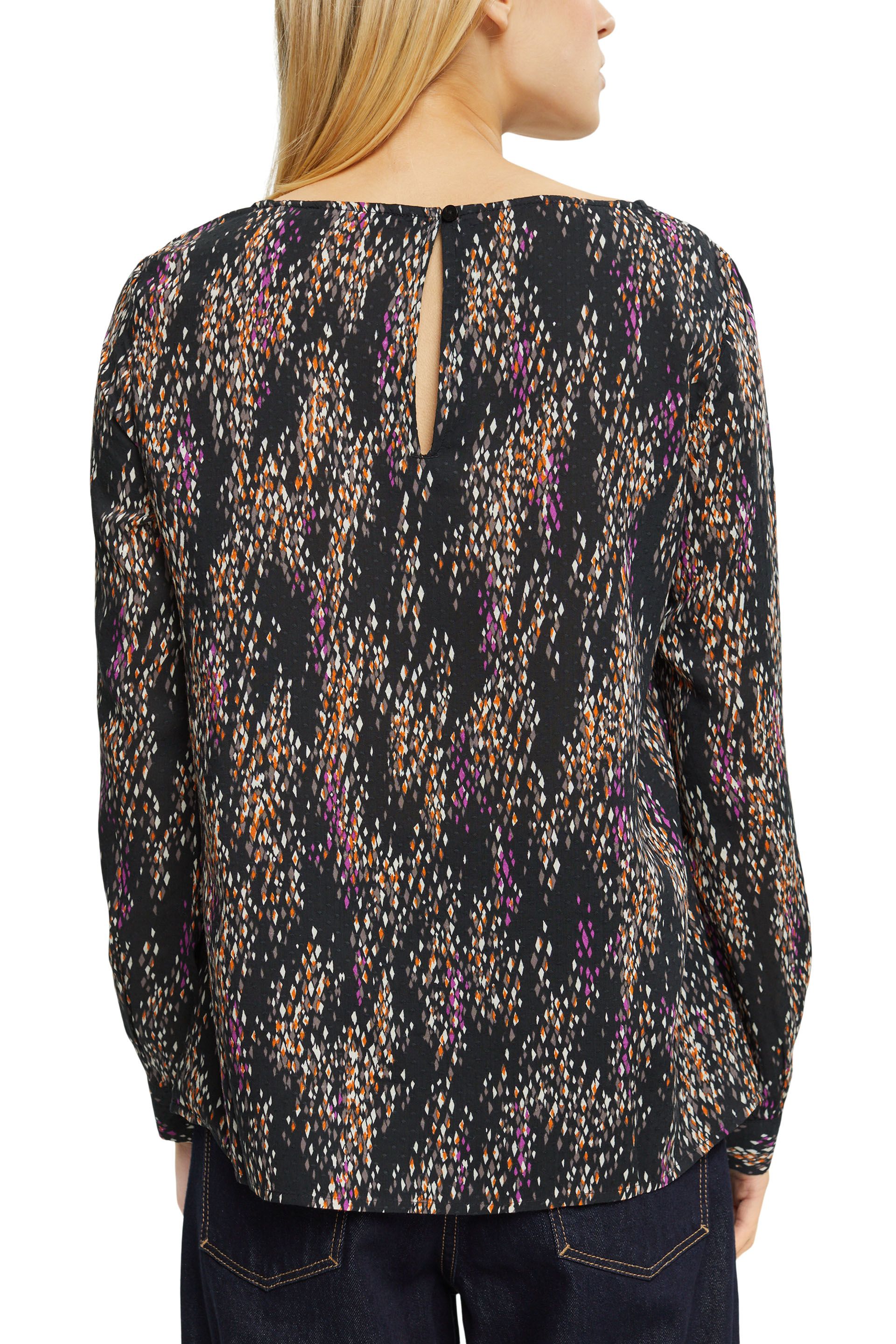 Bluse mit Muster und Cut-out am Ärmel