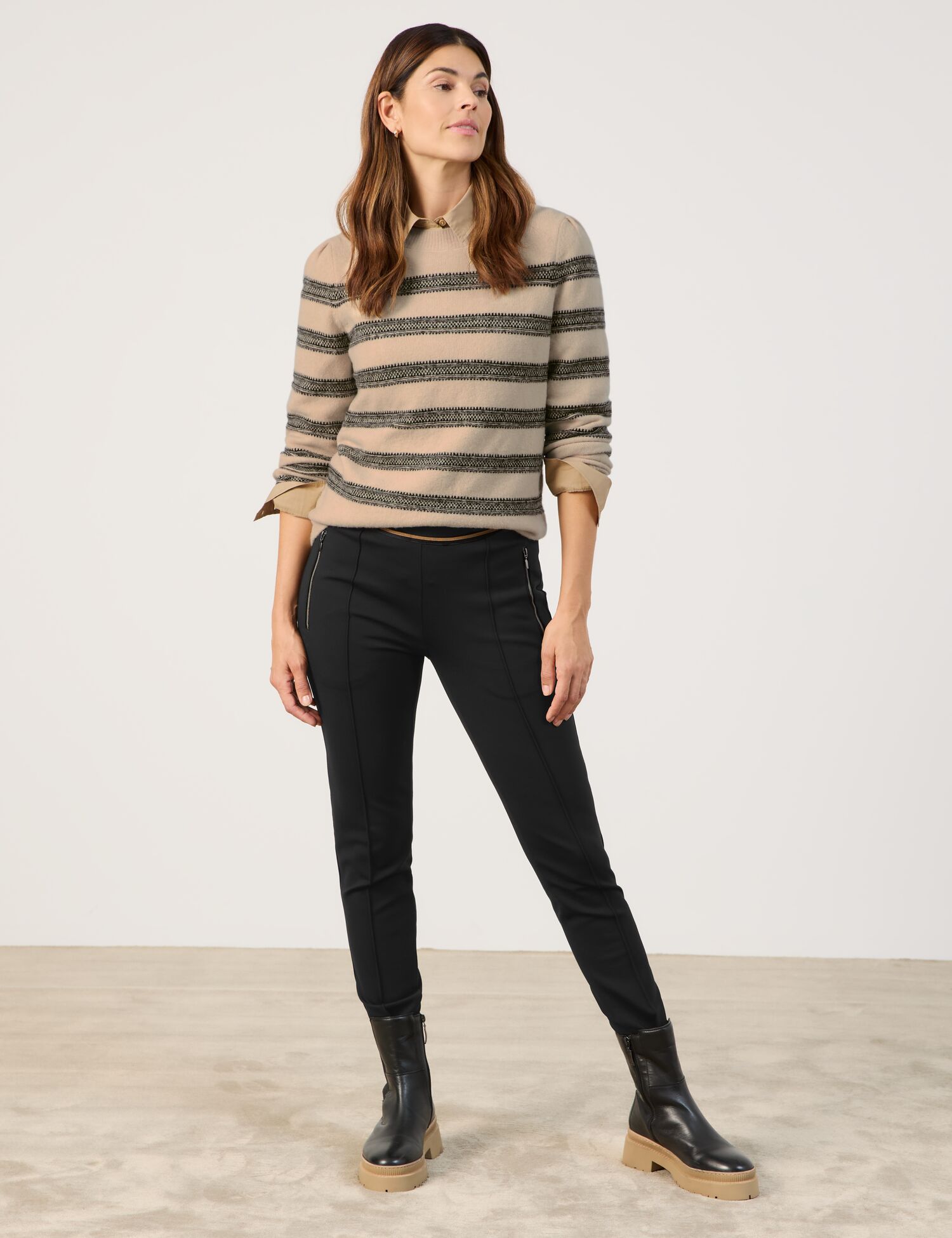 Stretchhose SAN꞉YA SKINNY FIT mit Längsbiesen