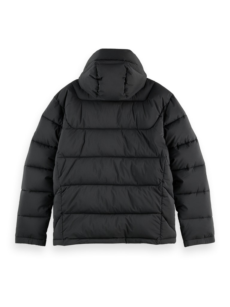 Hooded water-repellent puffer jacke