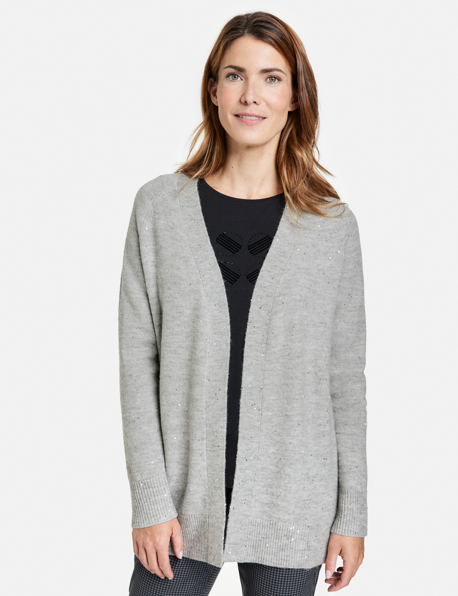 Strickjacke mit Glitzersteinen