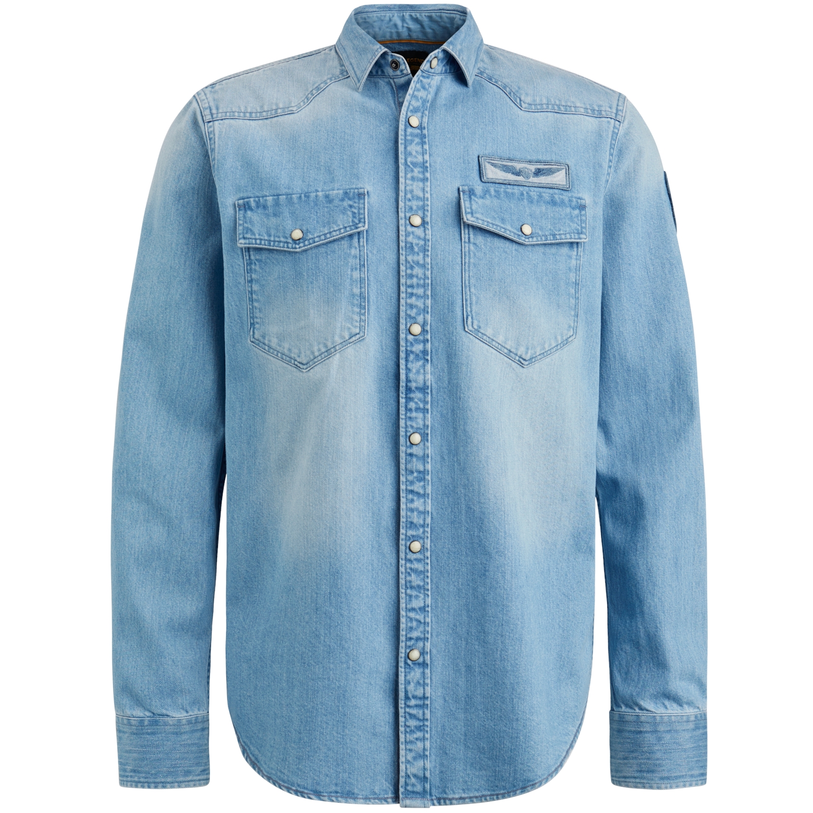 Long Sleeve Shirt Indigo Bleach Denim