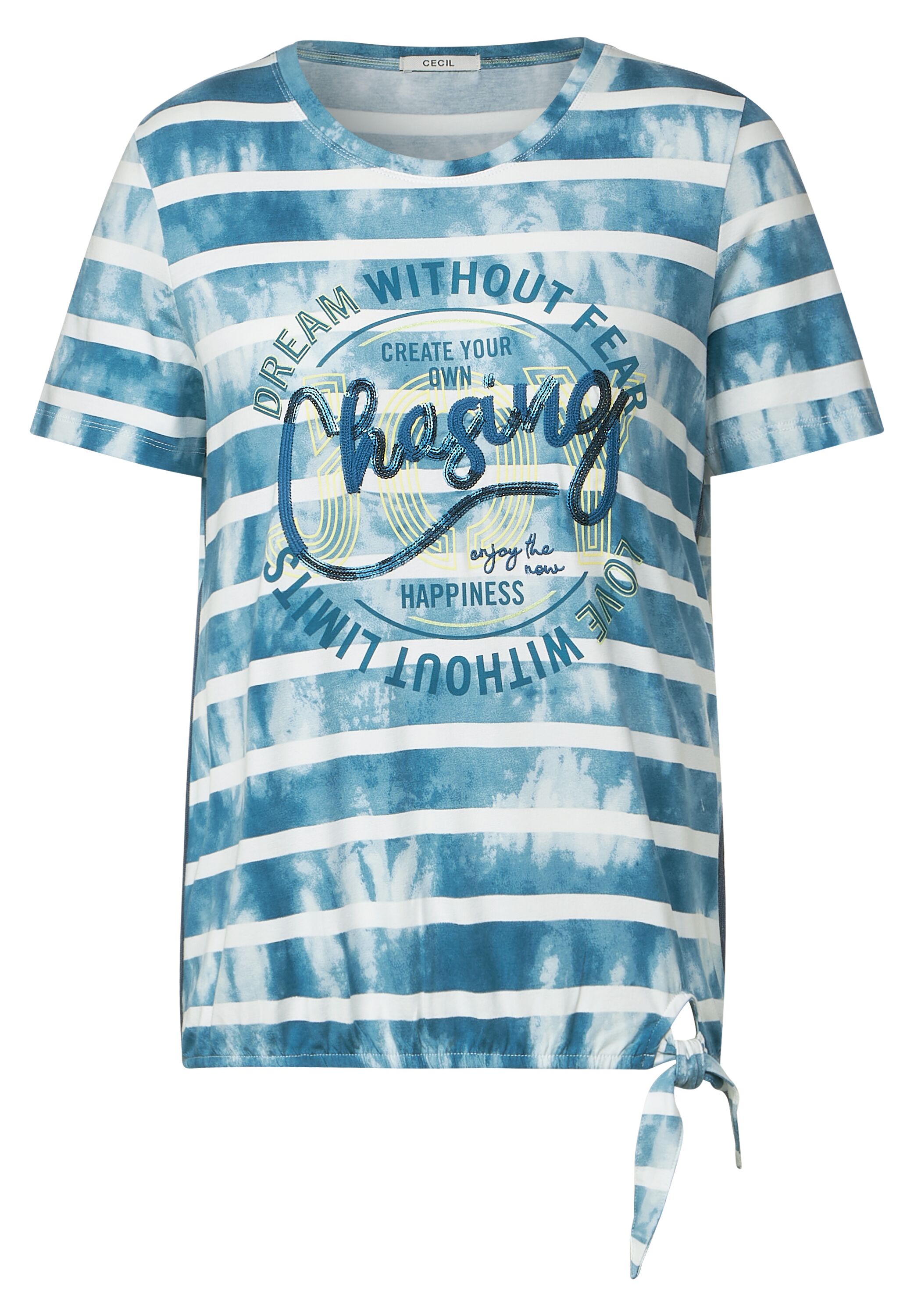 Streifenshirt mit Frontprint