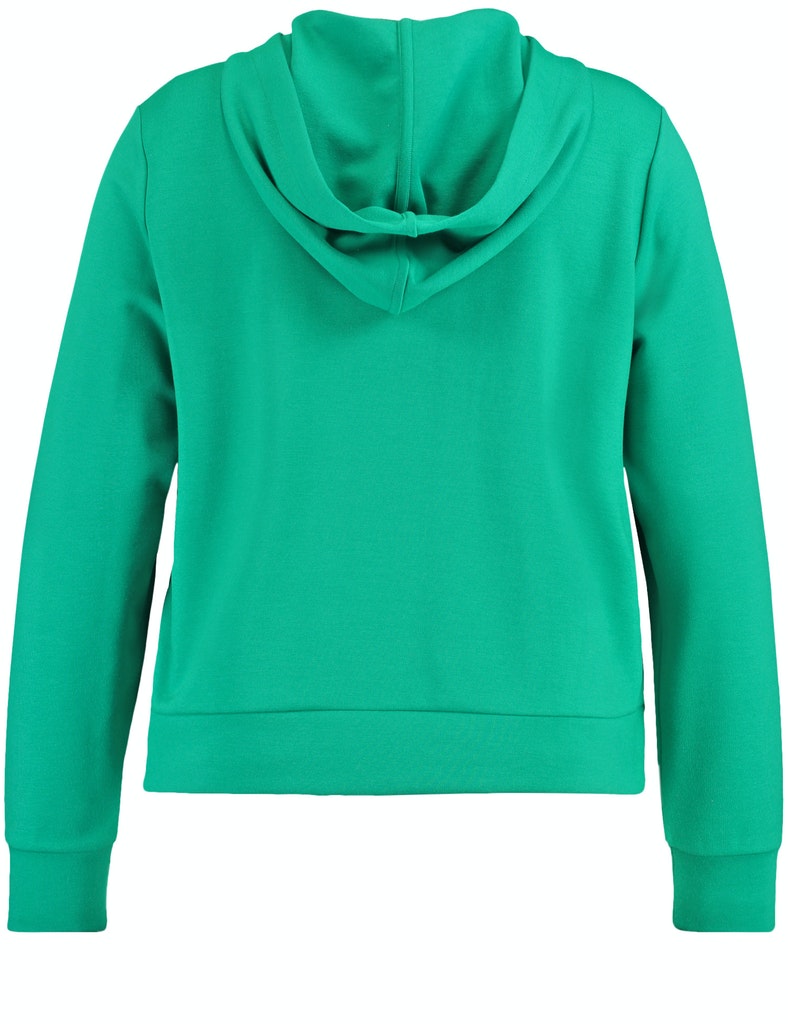 Hoodie Jacke mit Material-Mix