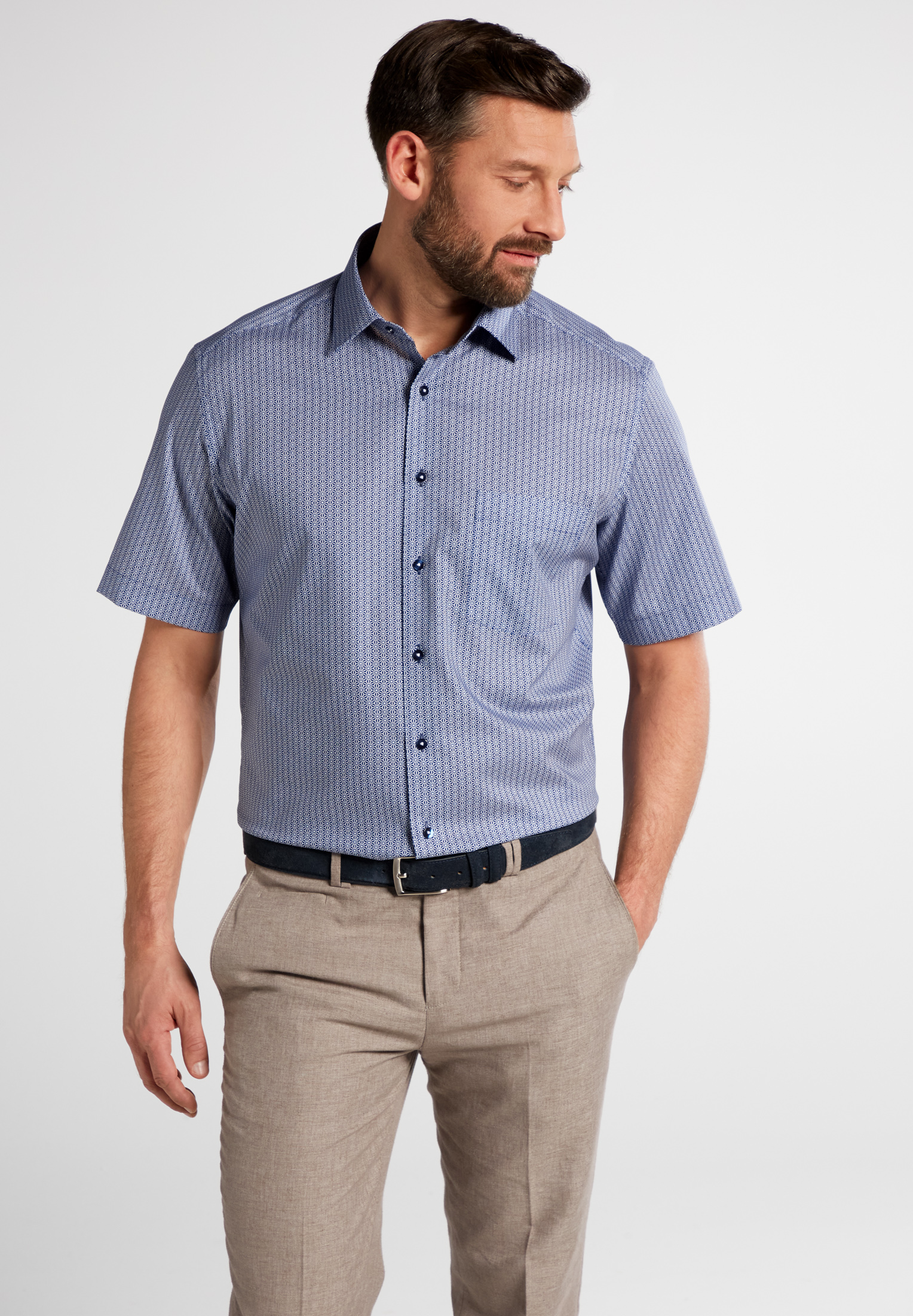 ETERNA KURZARM HEMD MODERN FIT PINPOINT