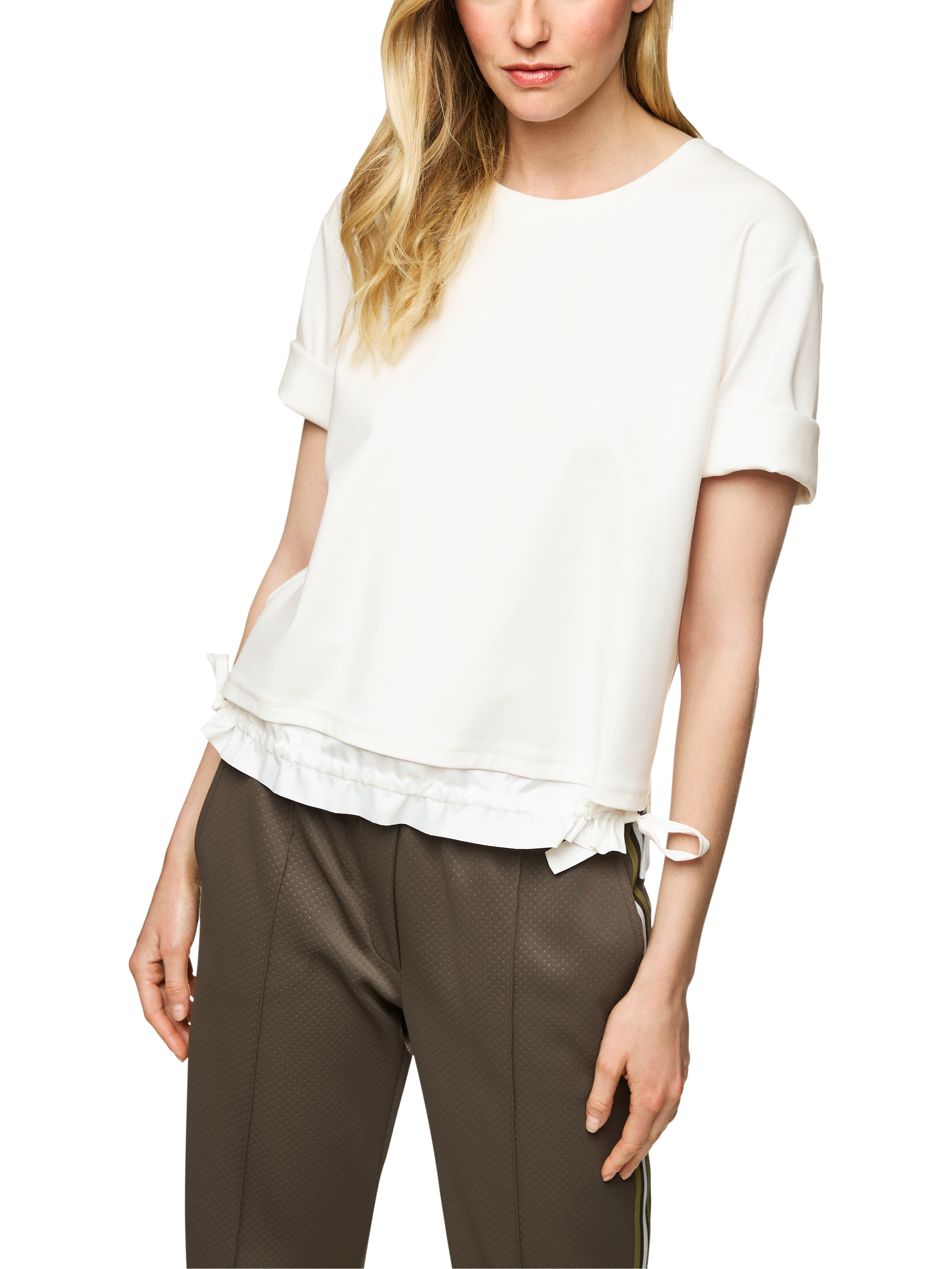 Kastiges T-Shirt mit Kordelzug