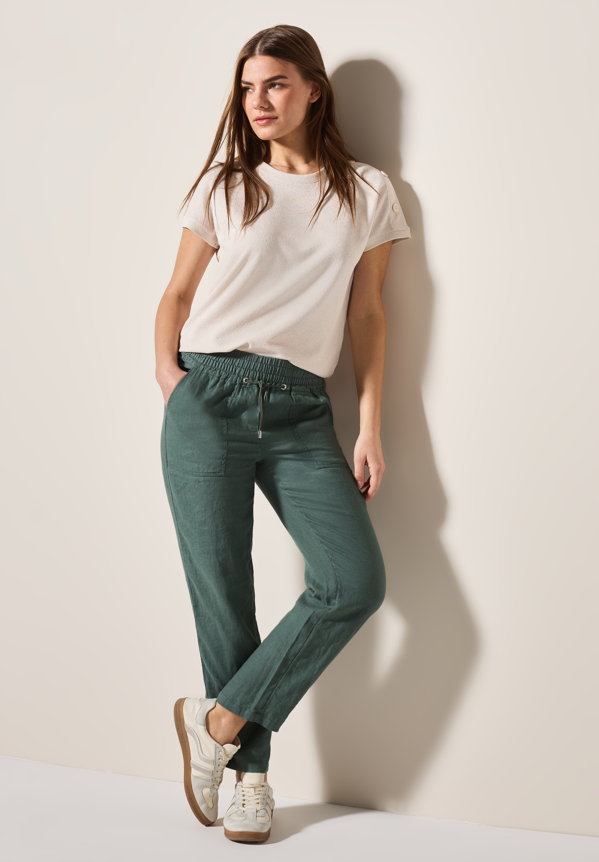 Leinenhose im Casual Fit