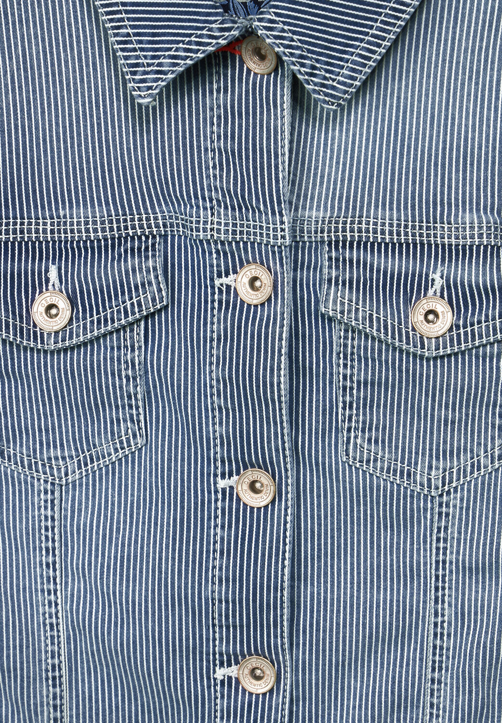 Gestreifte Jeansjacke
