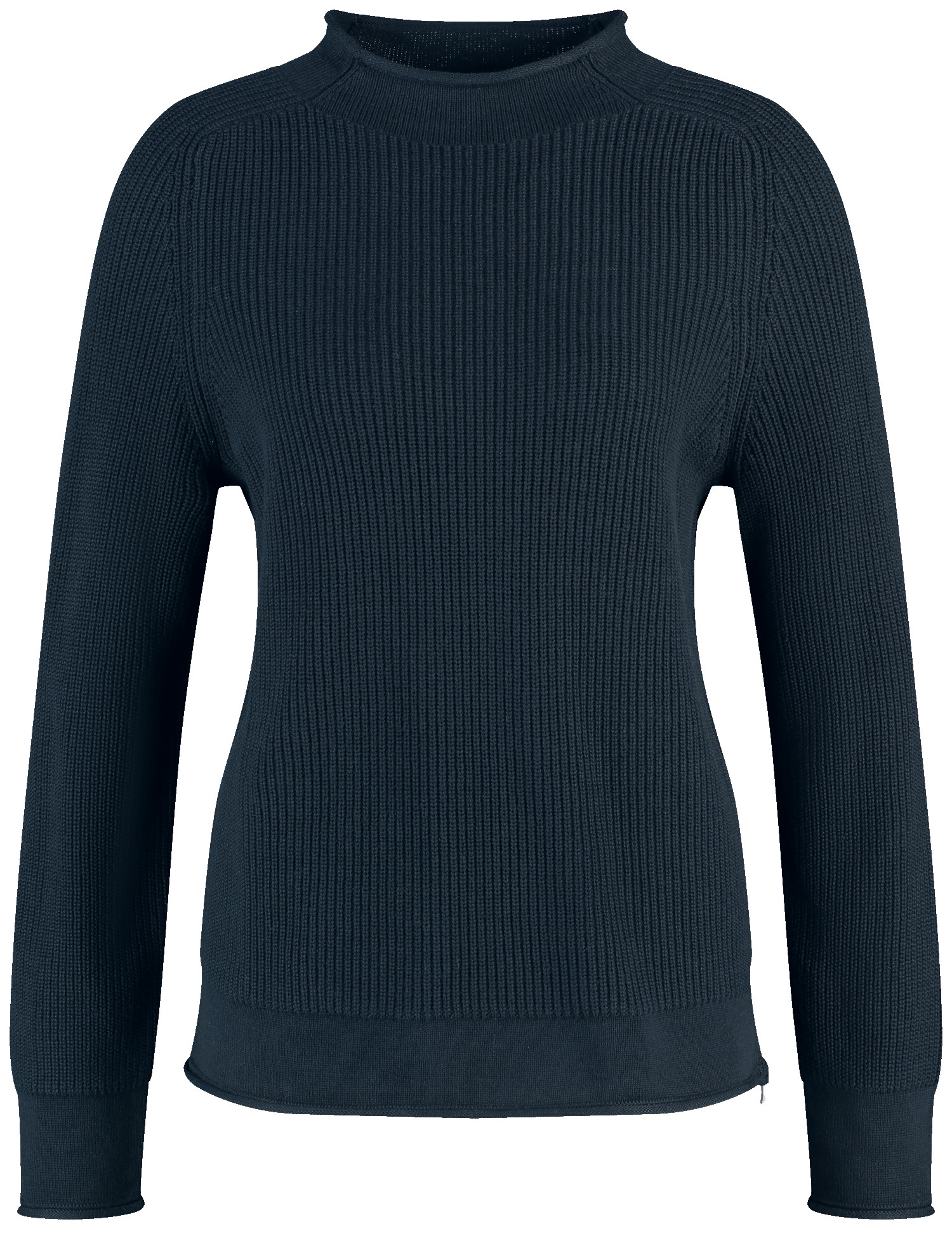 Gerippter Pullover mit Dekozipper in der Seitennaht