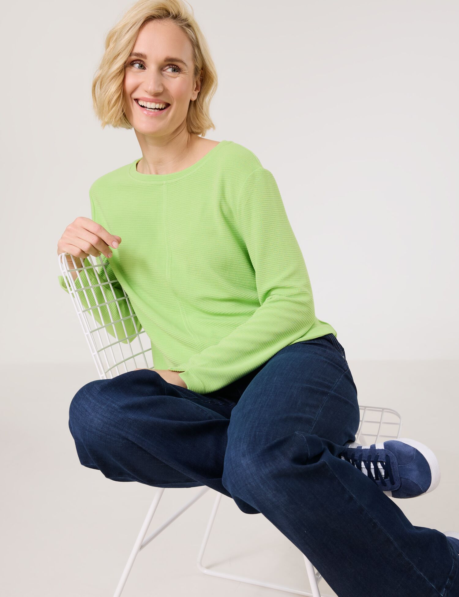 Langarmshirt mit Paspel