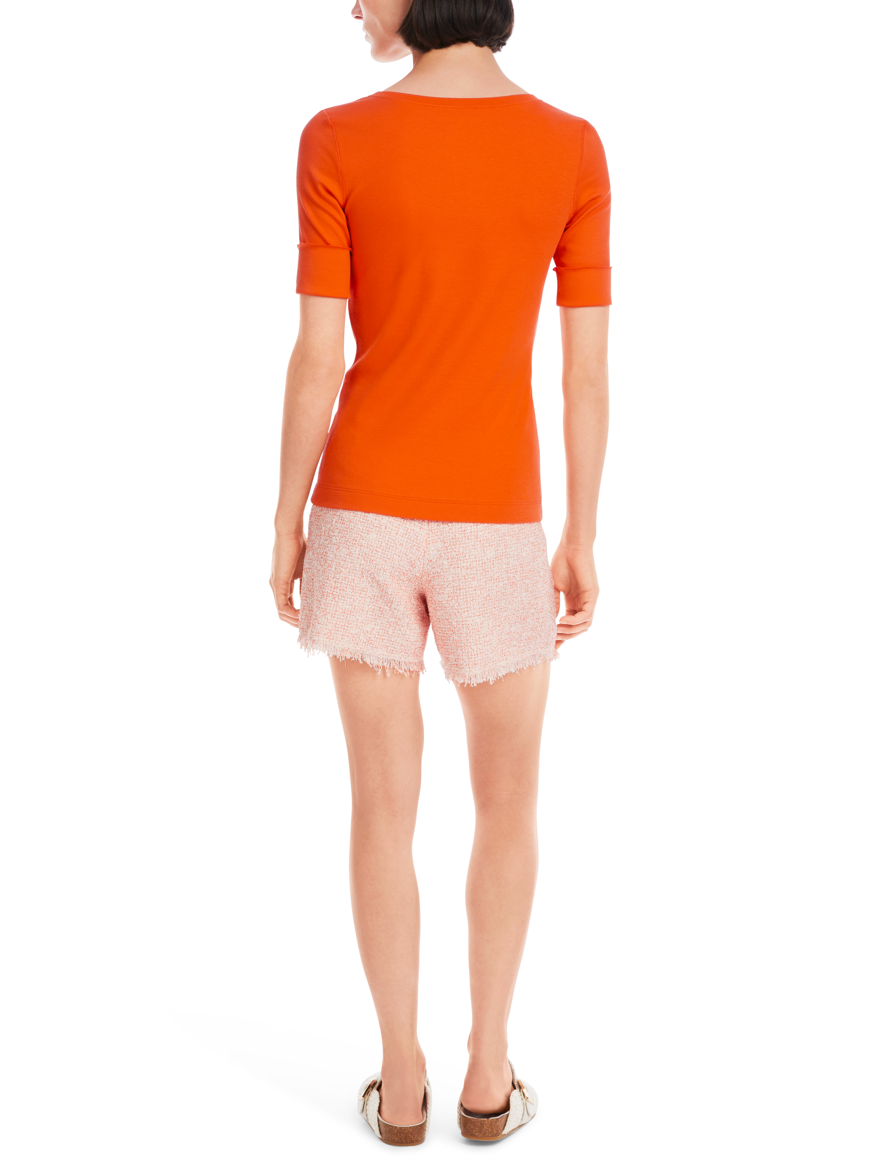 Uni T-Shirt aus stretchigem Cotton-Ripp