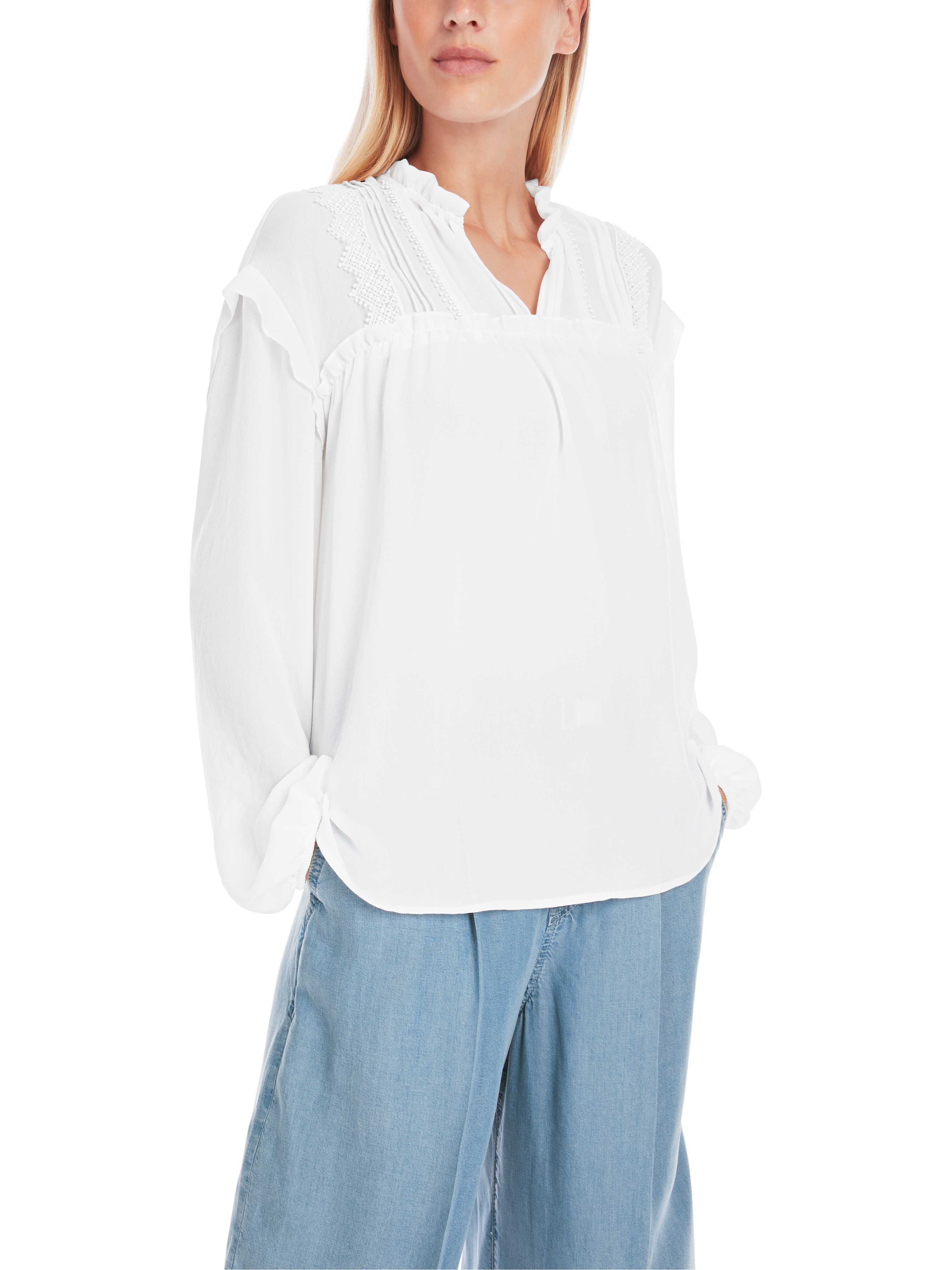"Rethink Together" Bluse mit Spitze